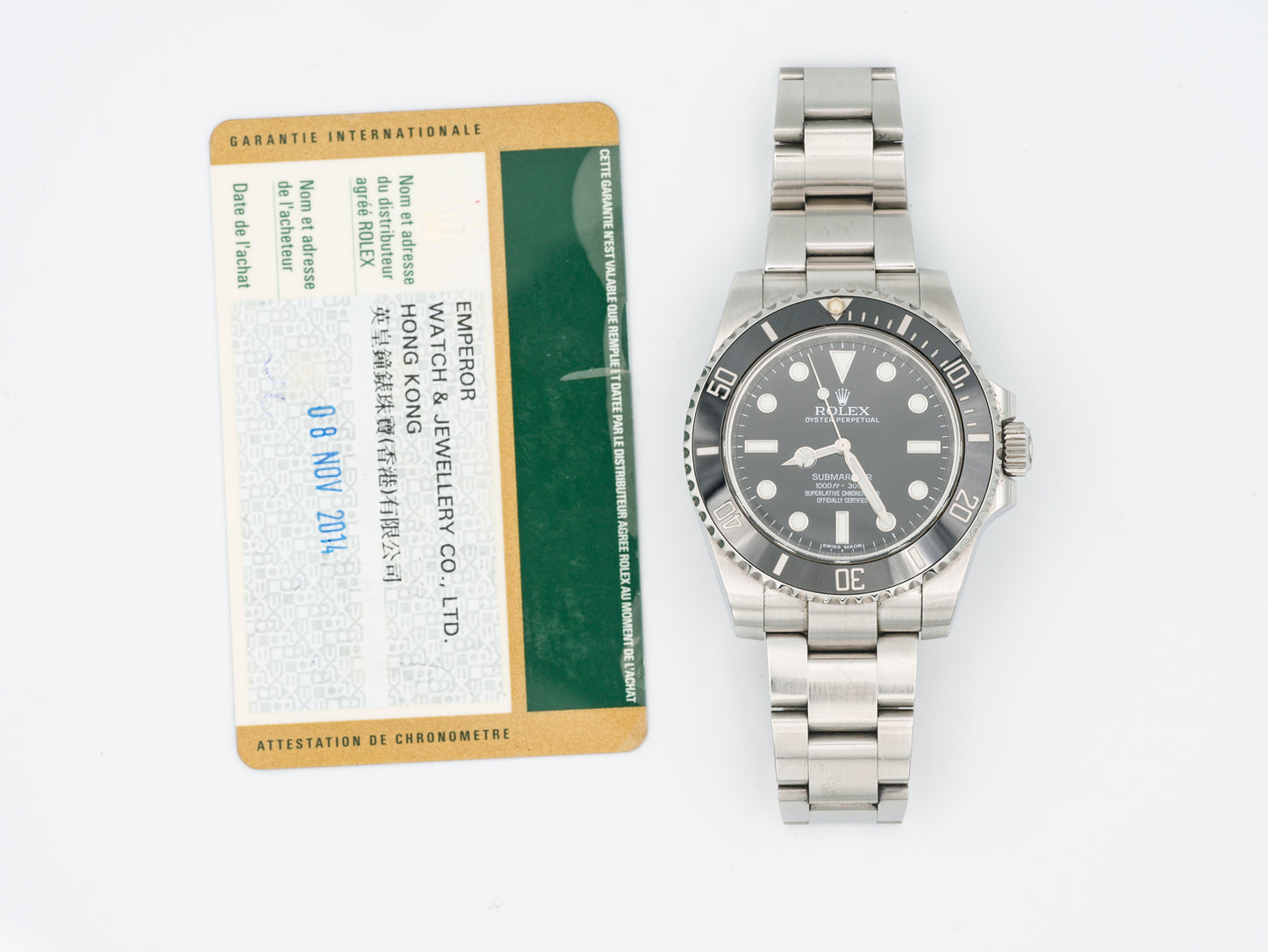 Rolex Submariner 114060 with Card