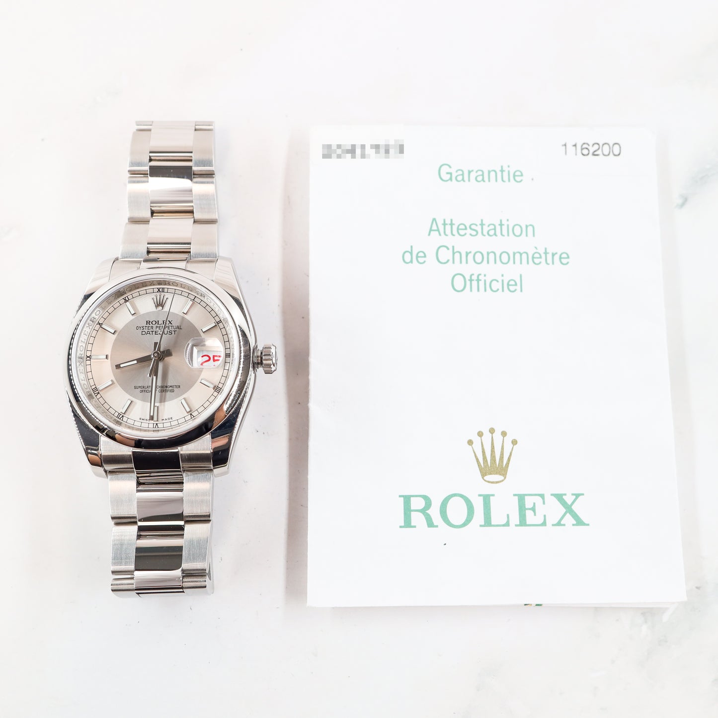 Rolex Datejust 116200 with Paper