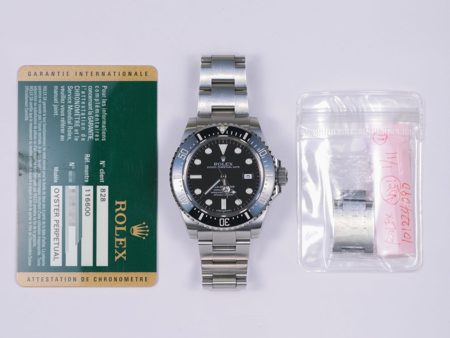 Rolex Sea-Dweller 116600 with Card