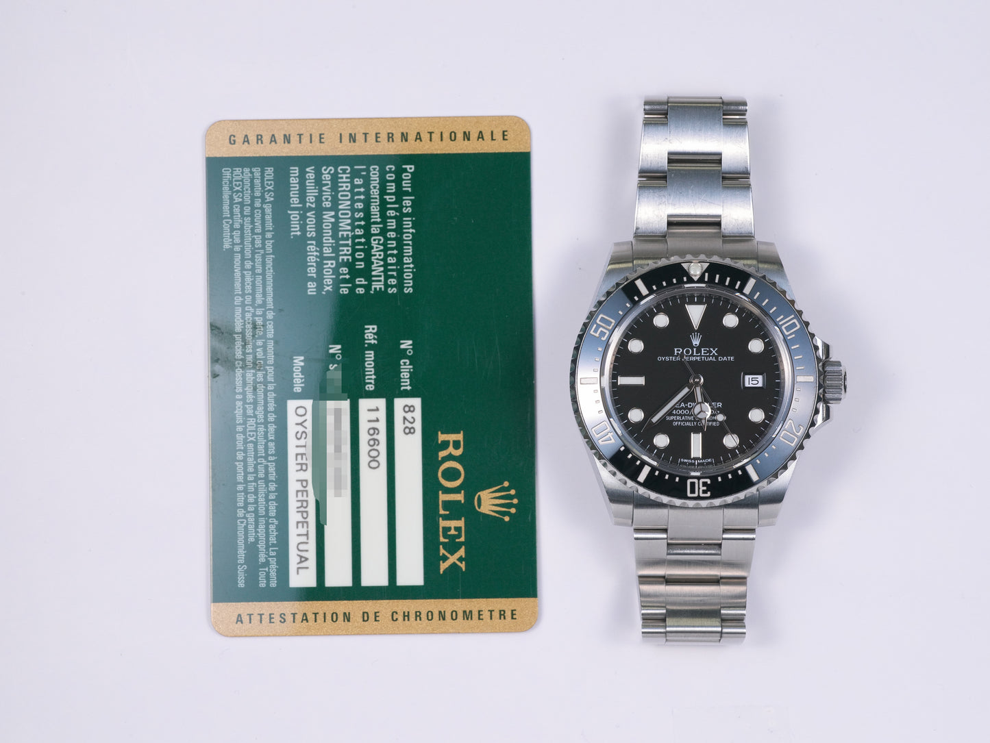 Rolex Sea-Dweller 116600 with Card