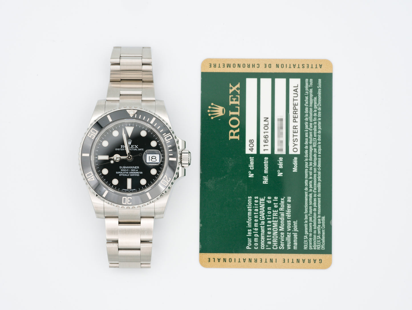 Rolex Submariner 116610LN with Card