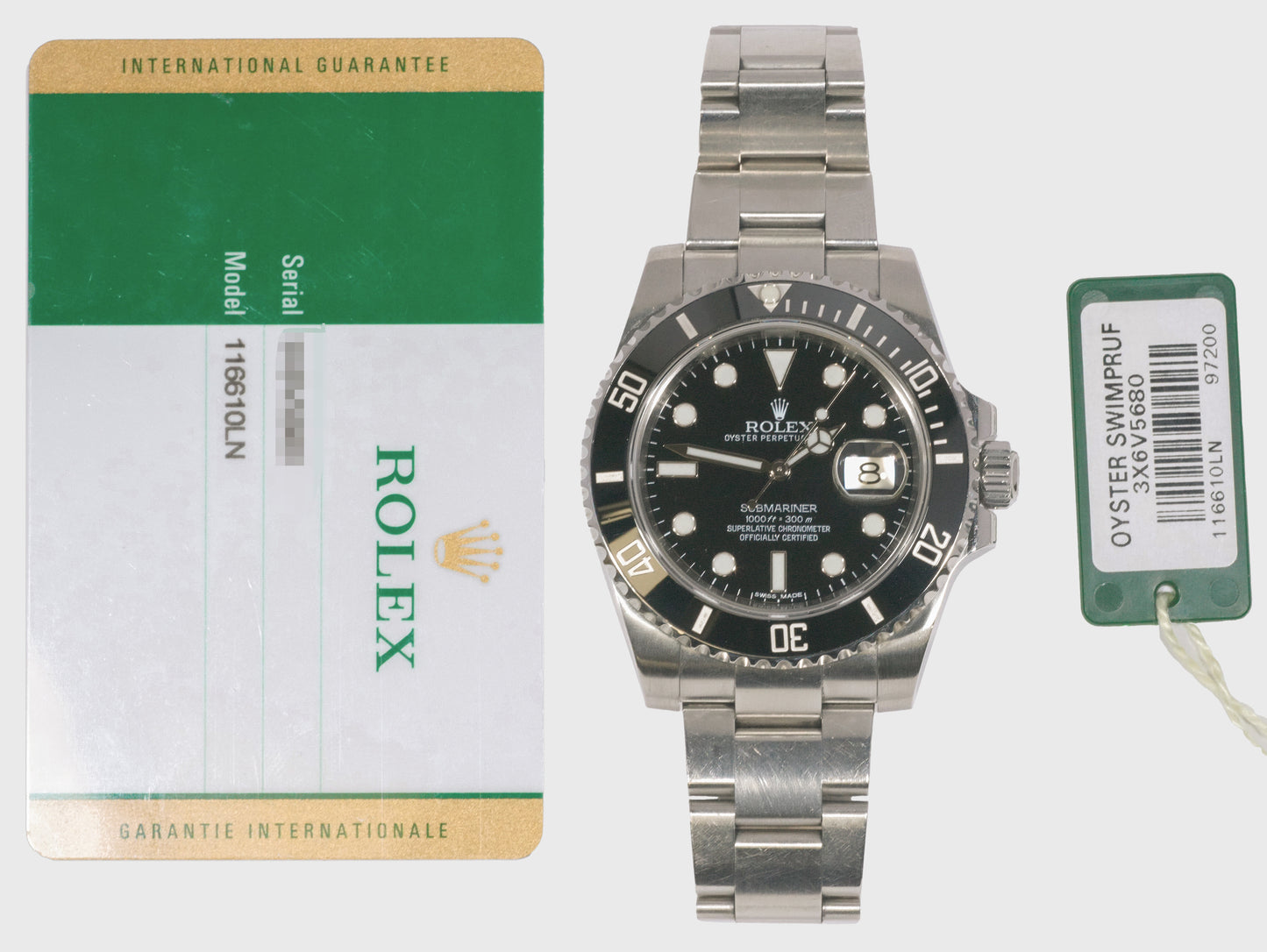 Rolex Submariner 116610LN with Card