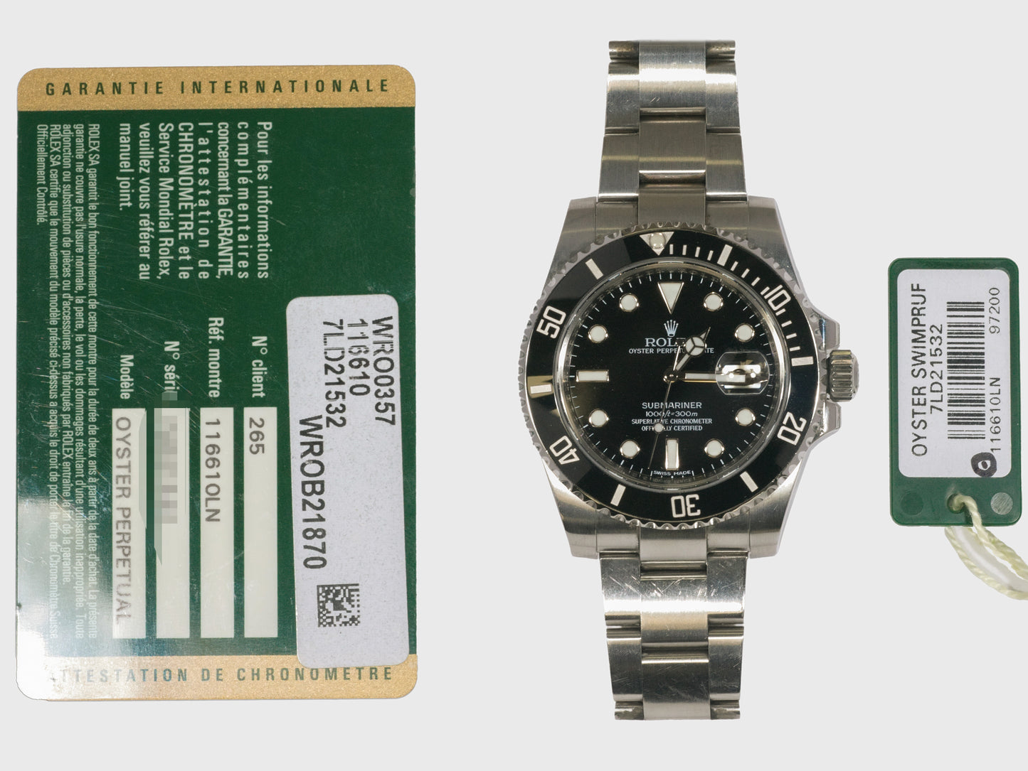 Rolex Submariner 116610LN with Card