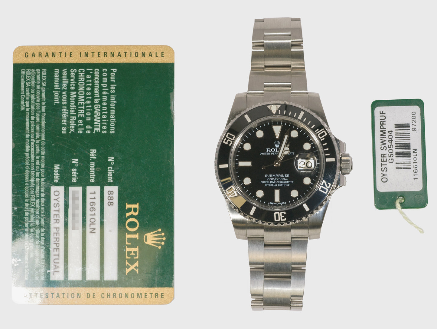 Rolex Submariner 116610LN with Card