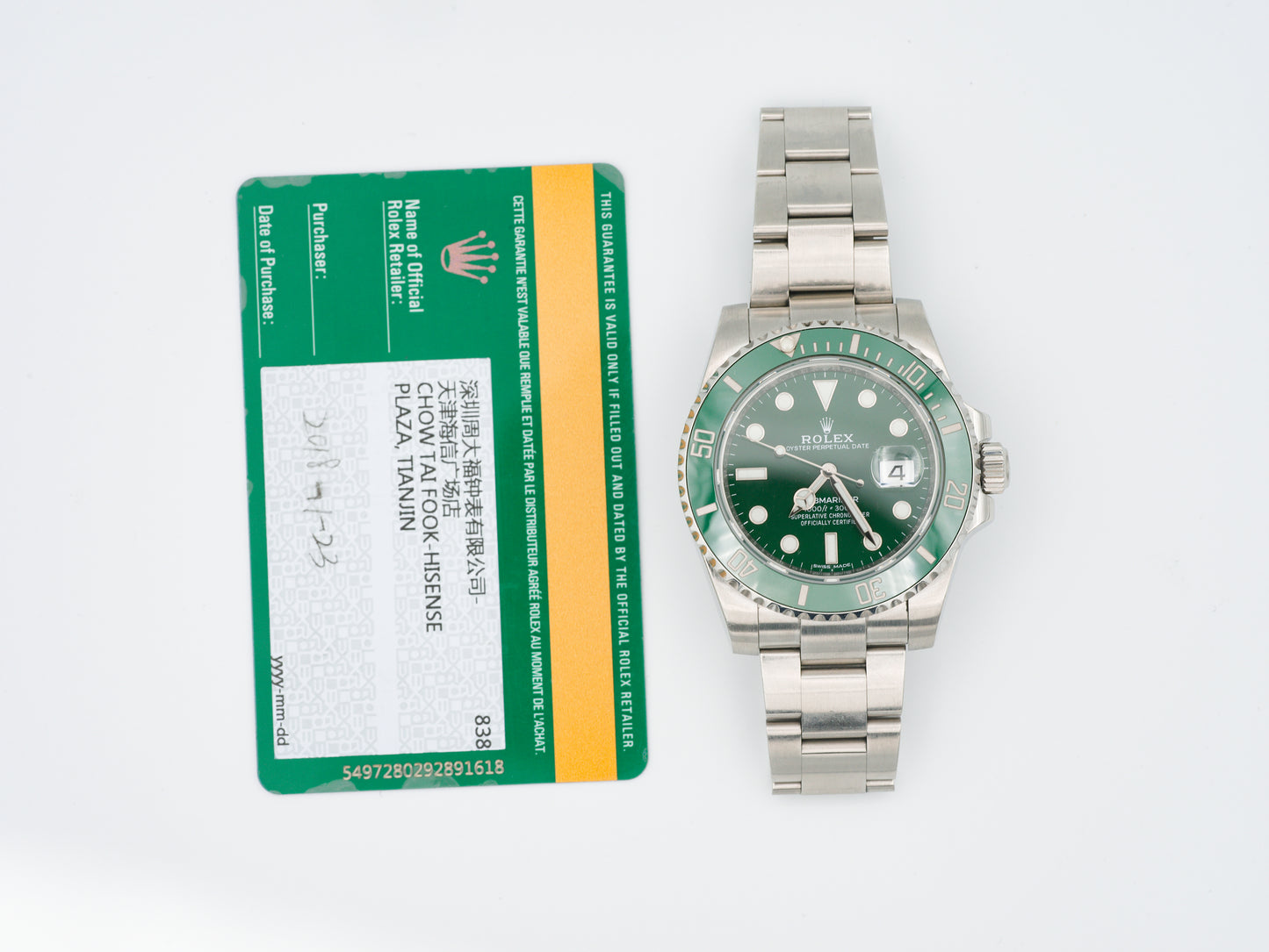 Rolex Submariner 116610LV with Card