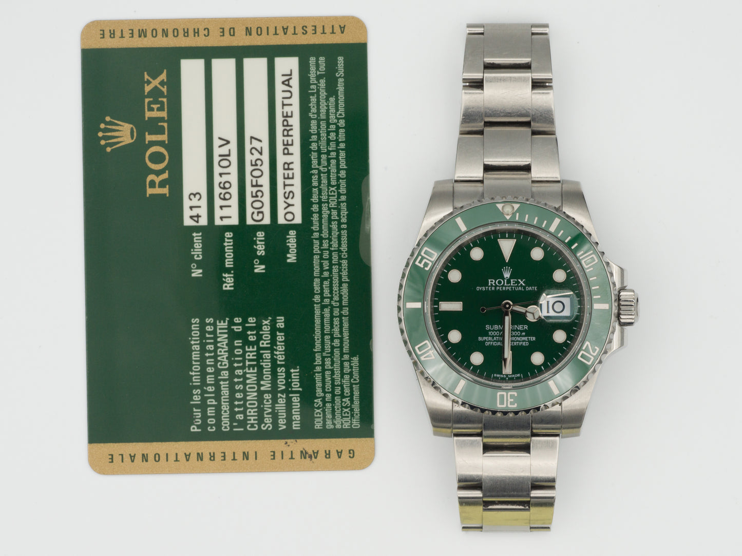 Rolex Submariner 116610LV with Card