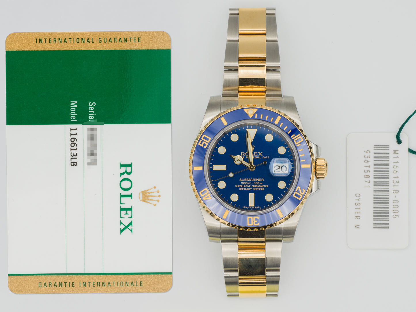 Rolex Submariner 116613LB with Card