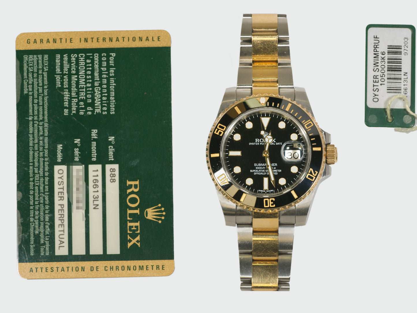 Rolex Submariner 116613LN with Card