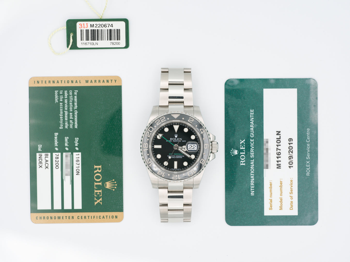 Rolex GMT-Master II 116710LN with Card