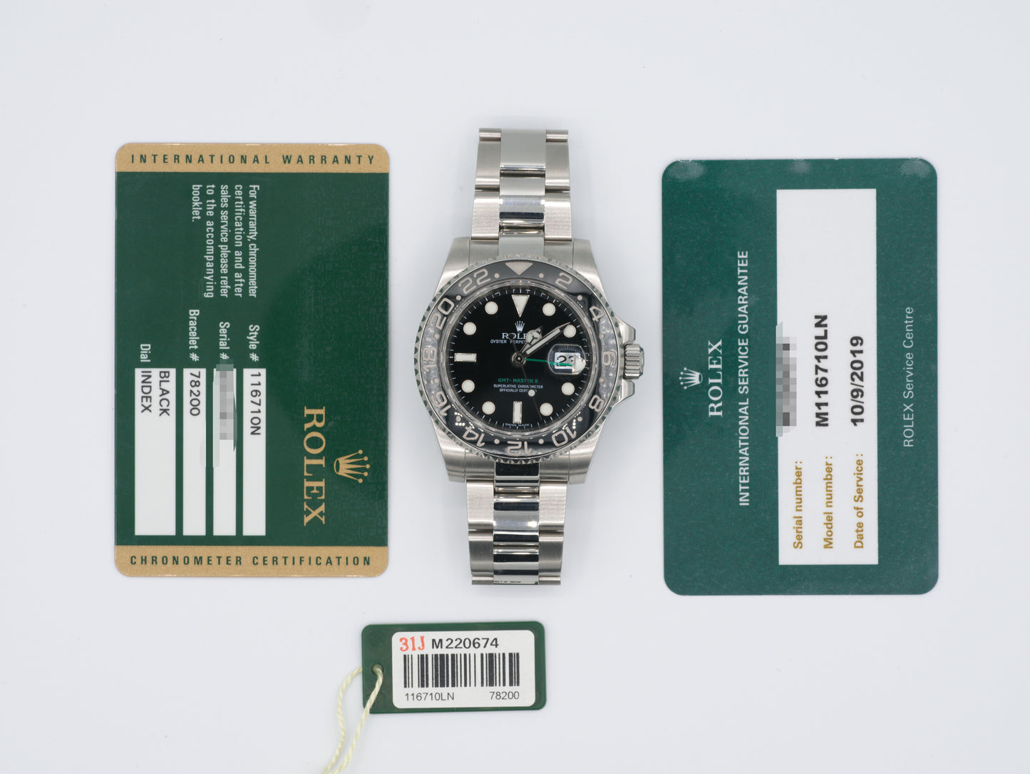 Rolex GMT-Master II 116710N with Card