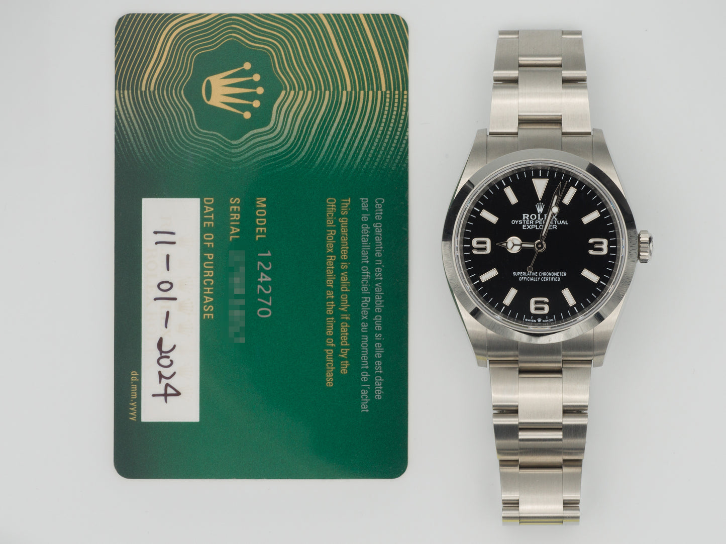 Rolex Explorer 124270 with Card