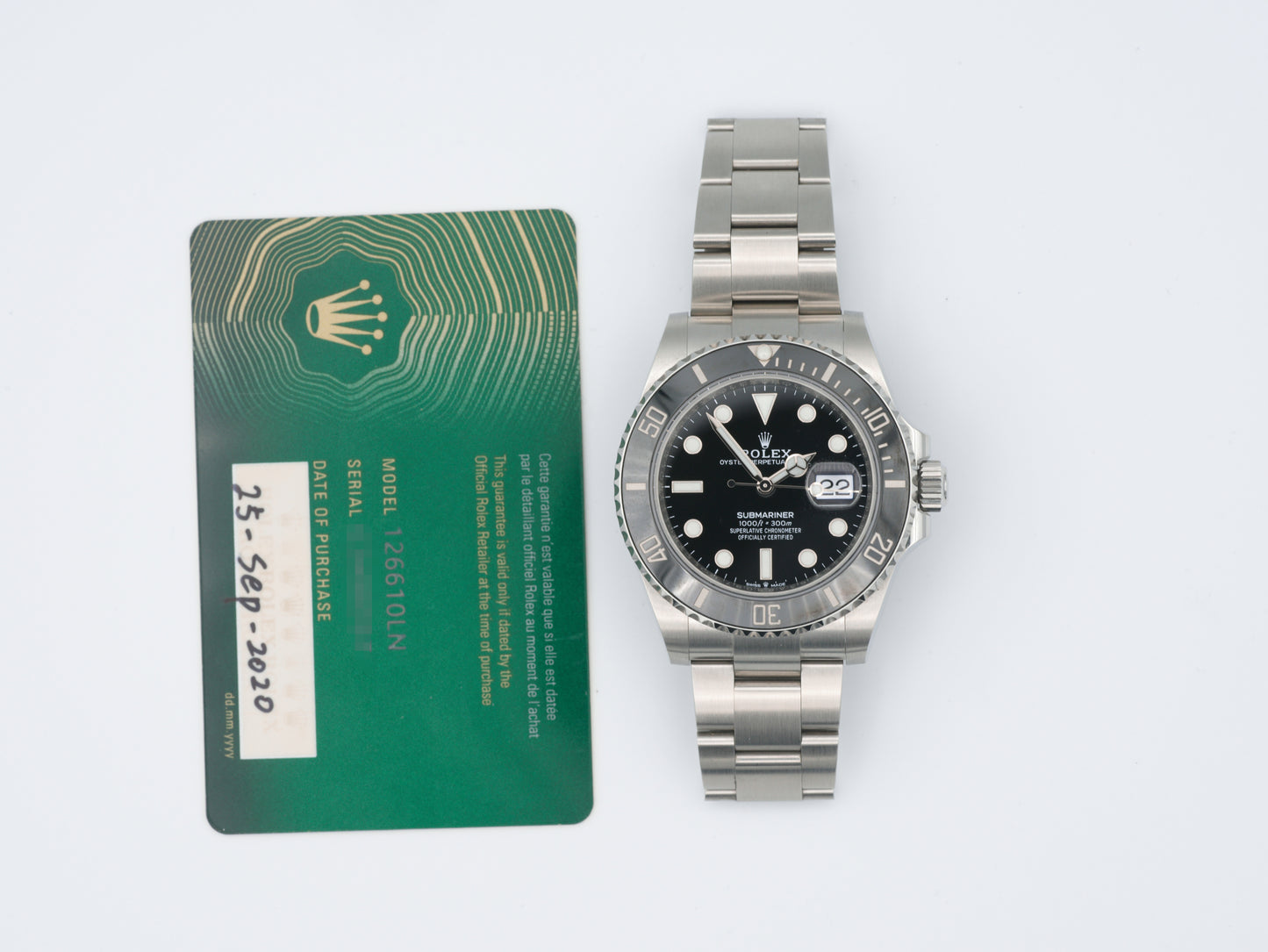 Rolex Submariner 126610LN with Card