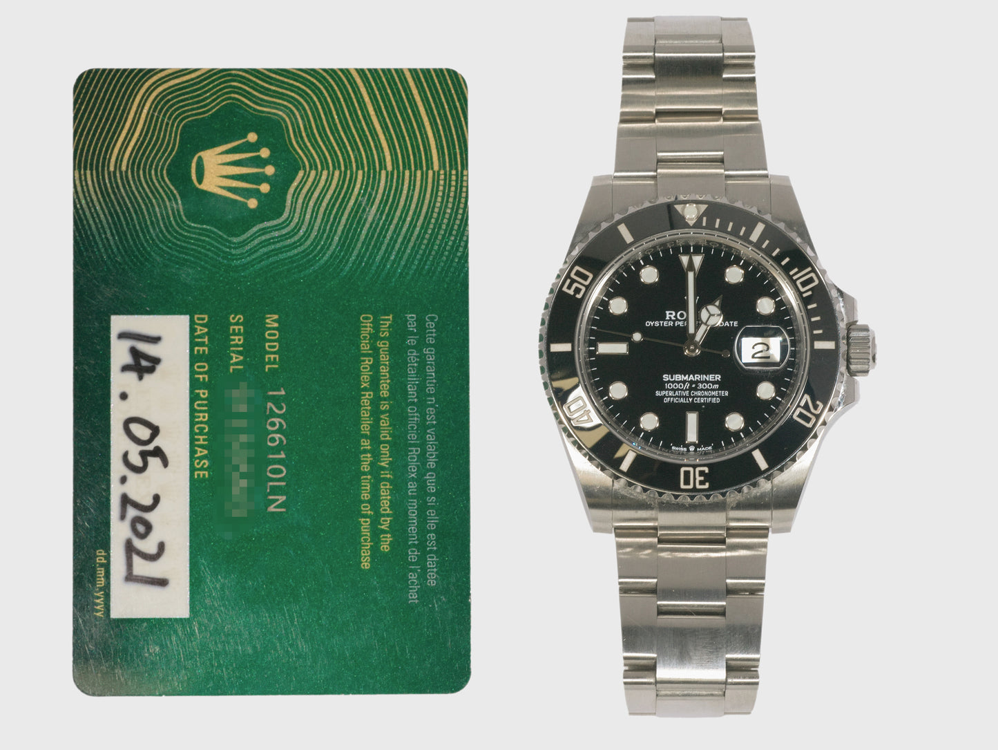 Rolex Submariner 126610LN with Card