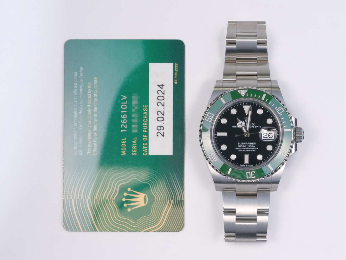 Rolex Submariner 126610LV with Card