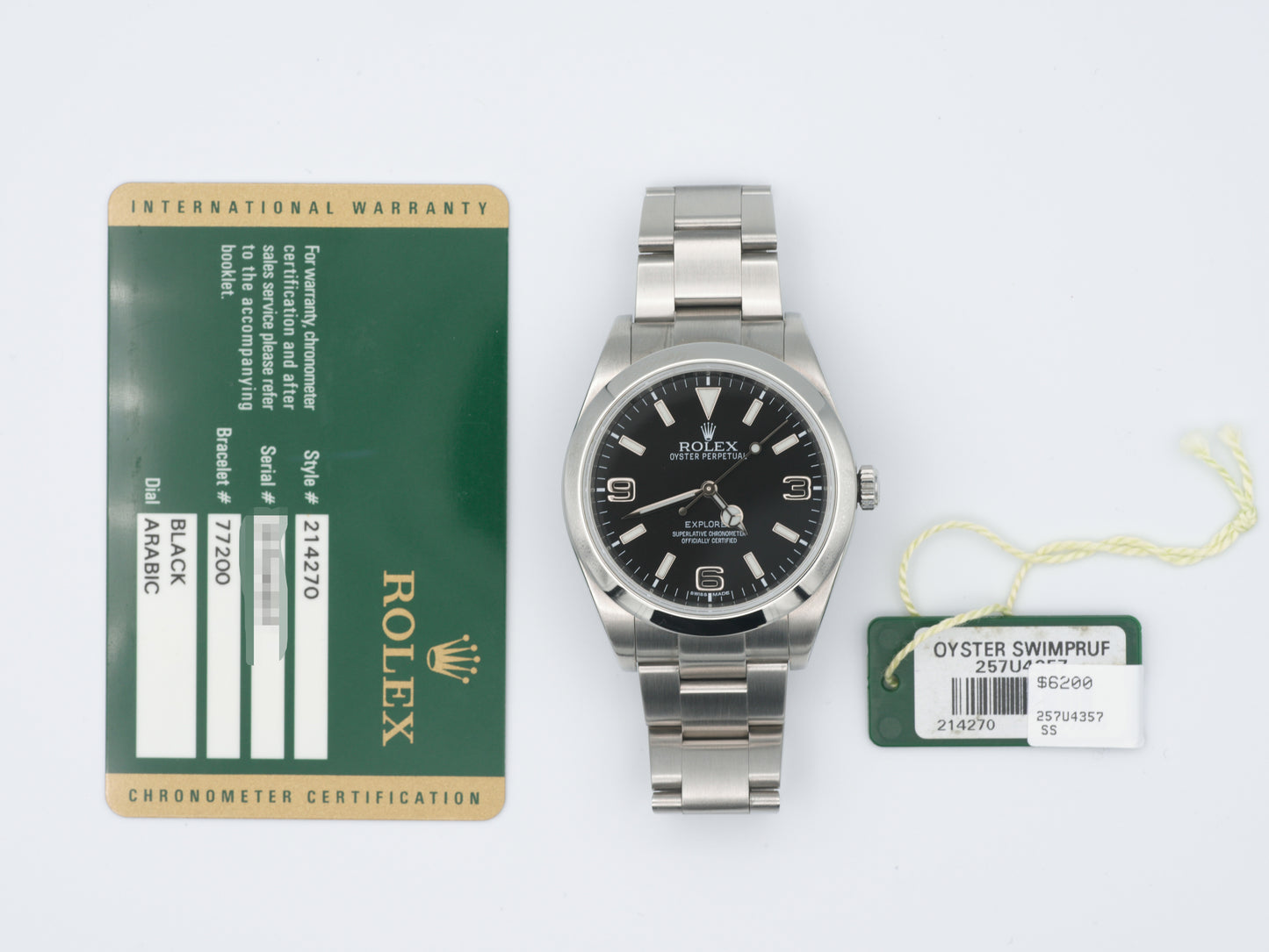 Rolex Explorer 214270 with Card