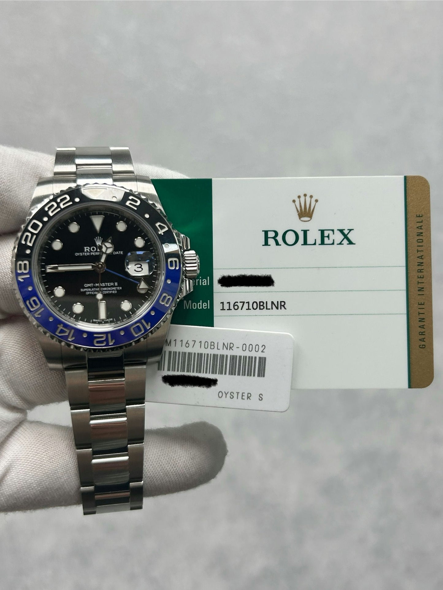 Rolex GMT-Master II 116710BLNR with Card