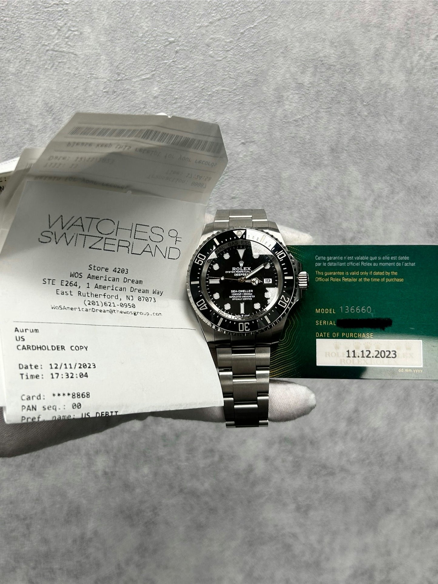 Rolex Sea-Dweller 136660 with Card