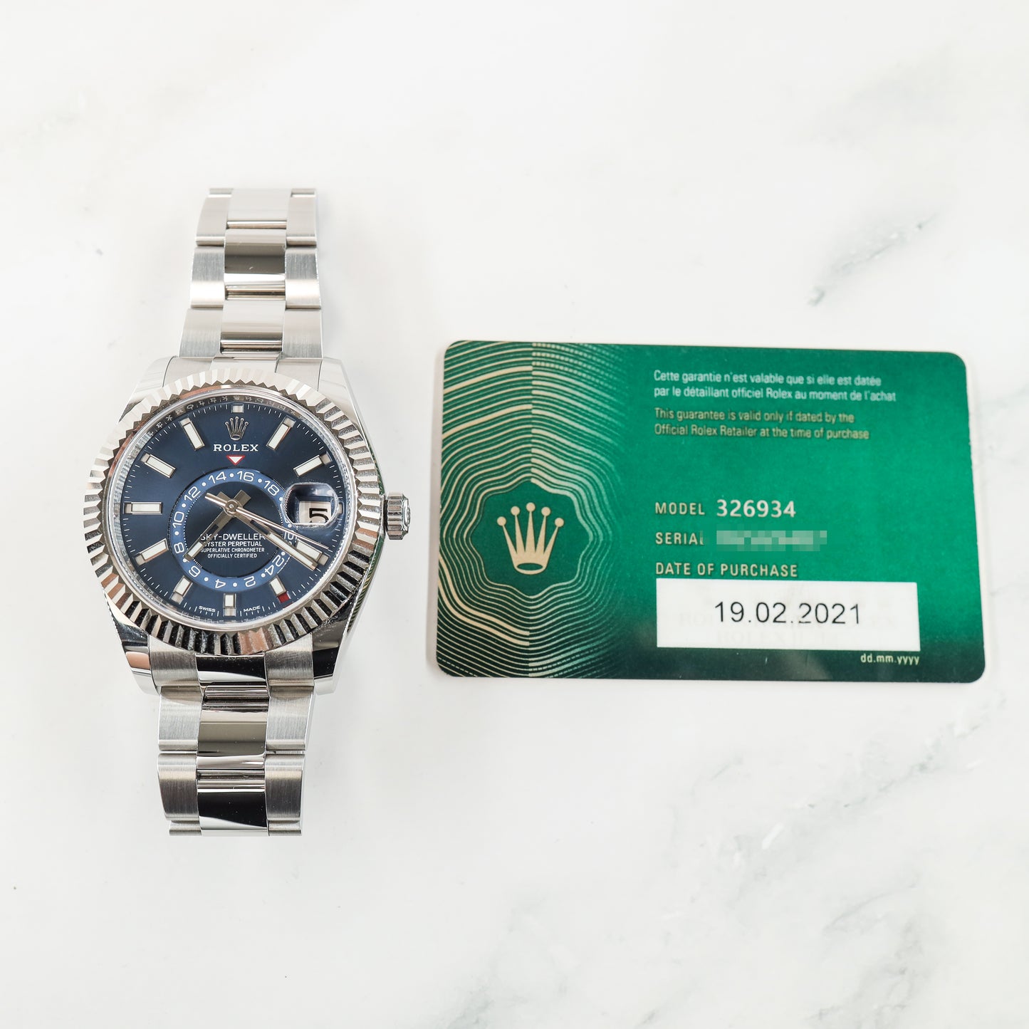 Rolex Sky-Dweller 326934 with Card