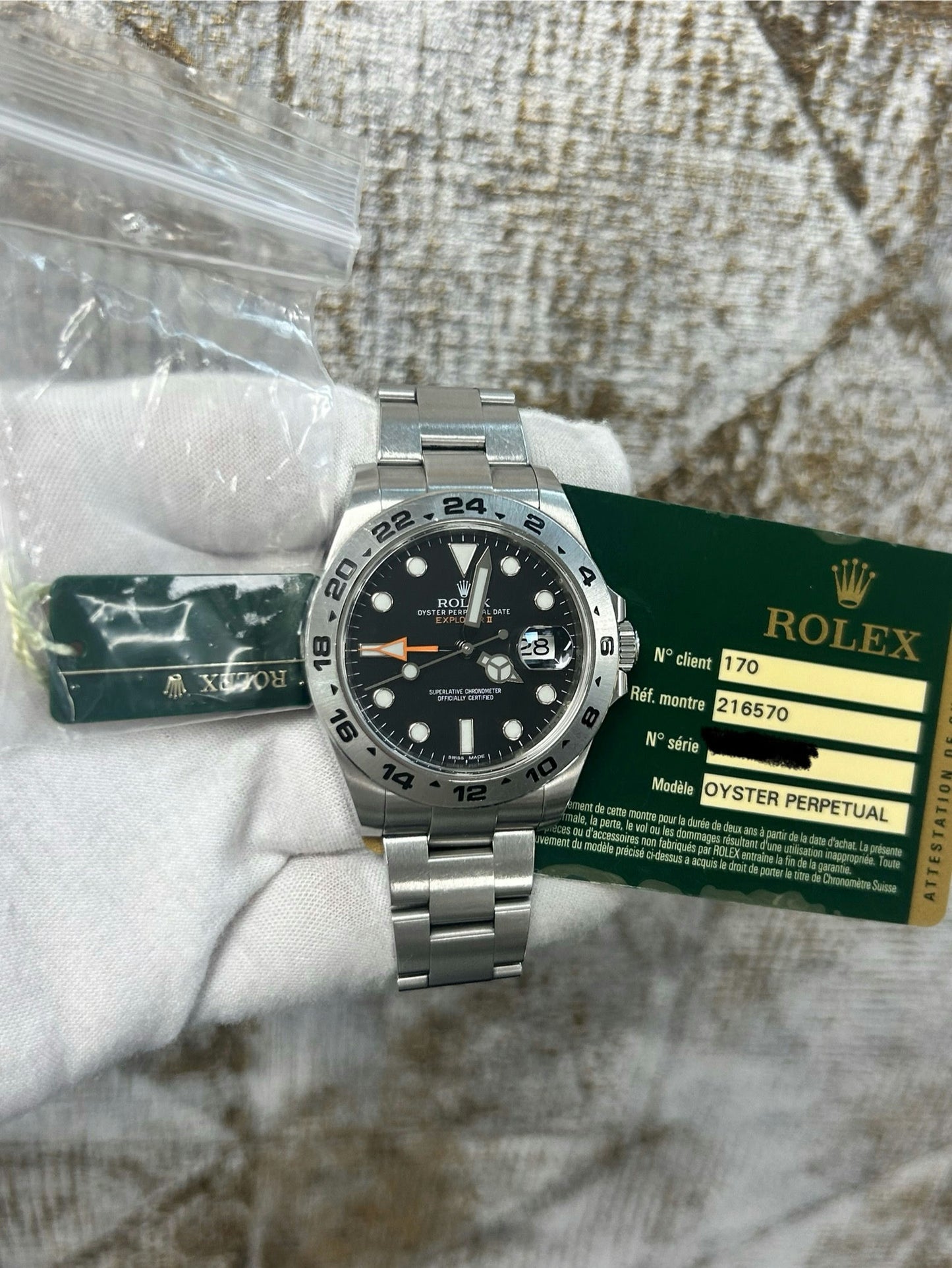 Rolex Explorer II 216570 with Card