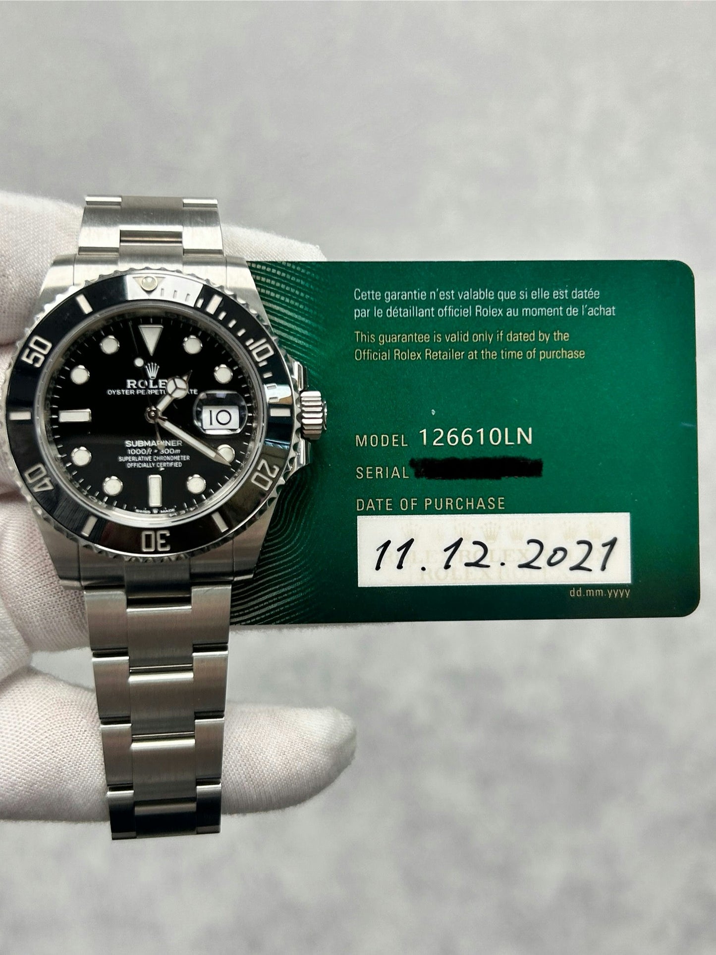 Rolex Submariner Date 126610LN with Card