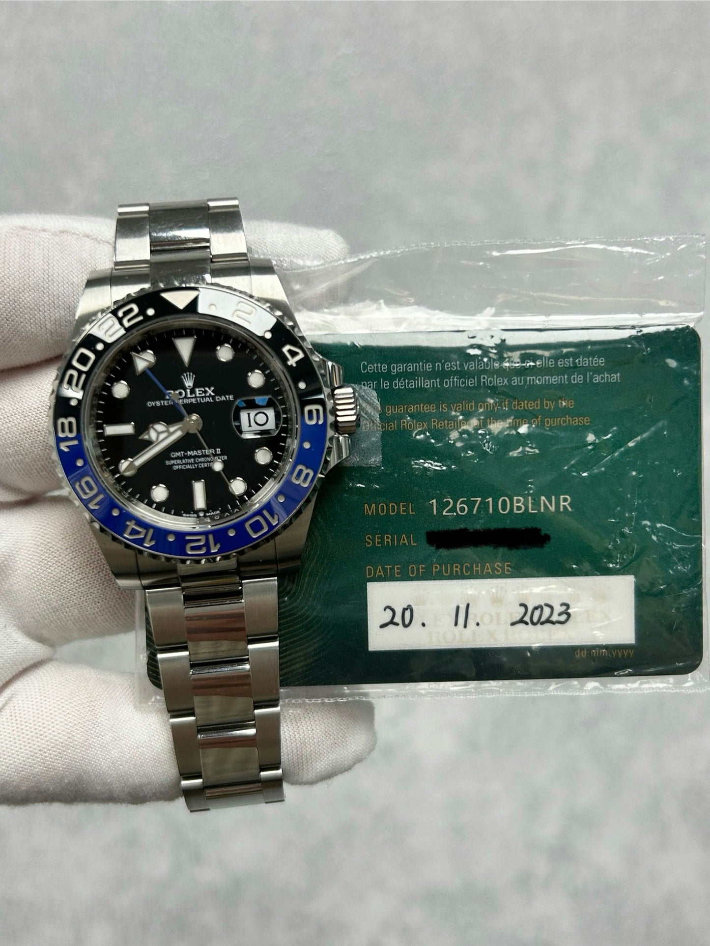 Rolex GMT-Master II 126710BLNR with Card