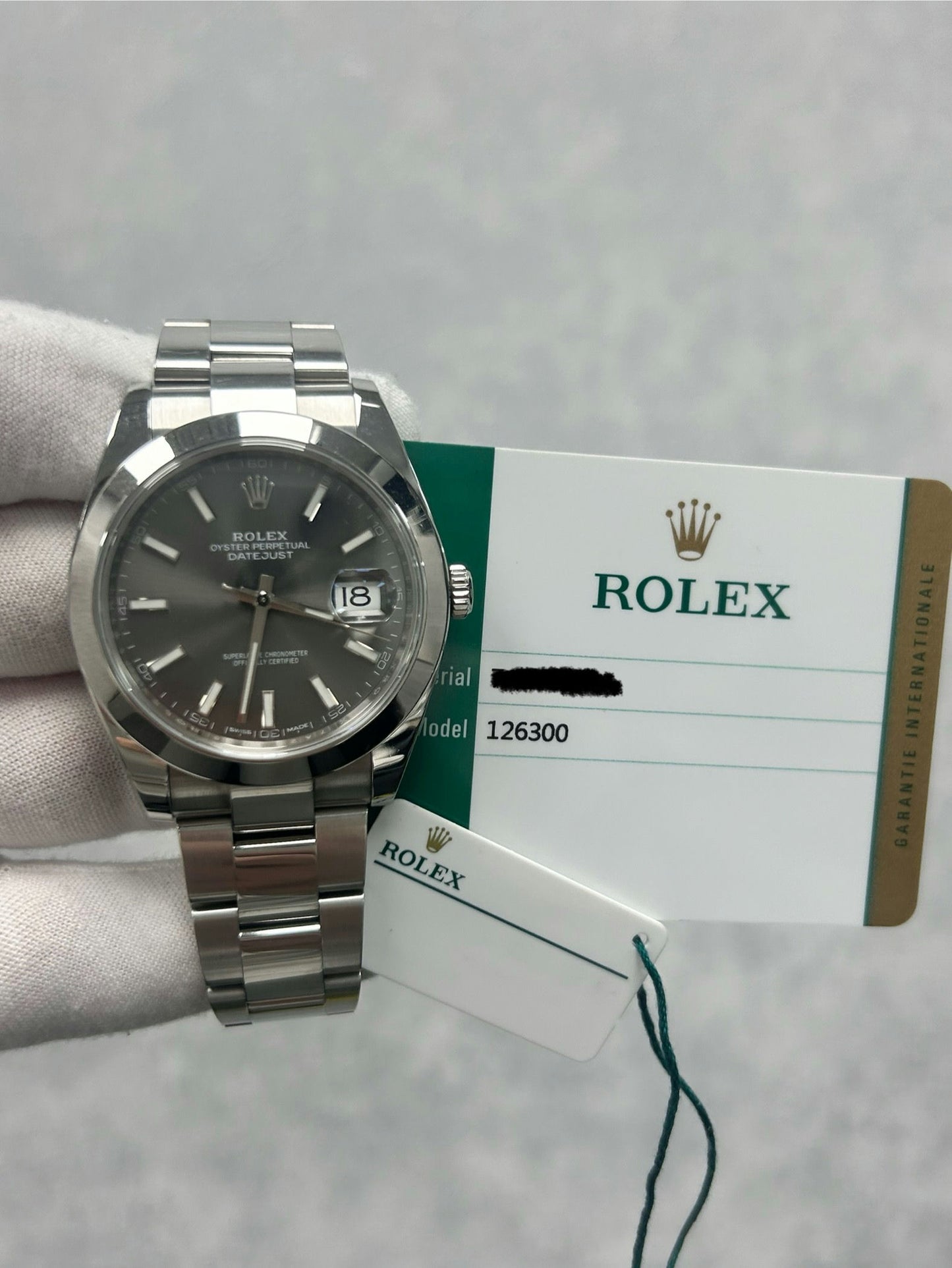 Rolex Datejust 41 126300 with White Tag and Card