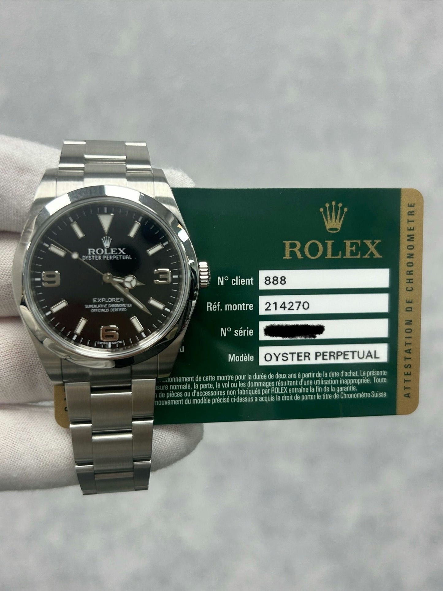 Rolex Explorer 214270 with Card