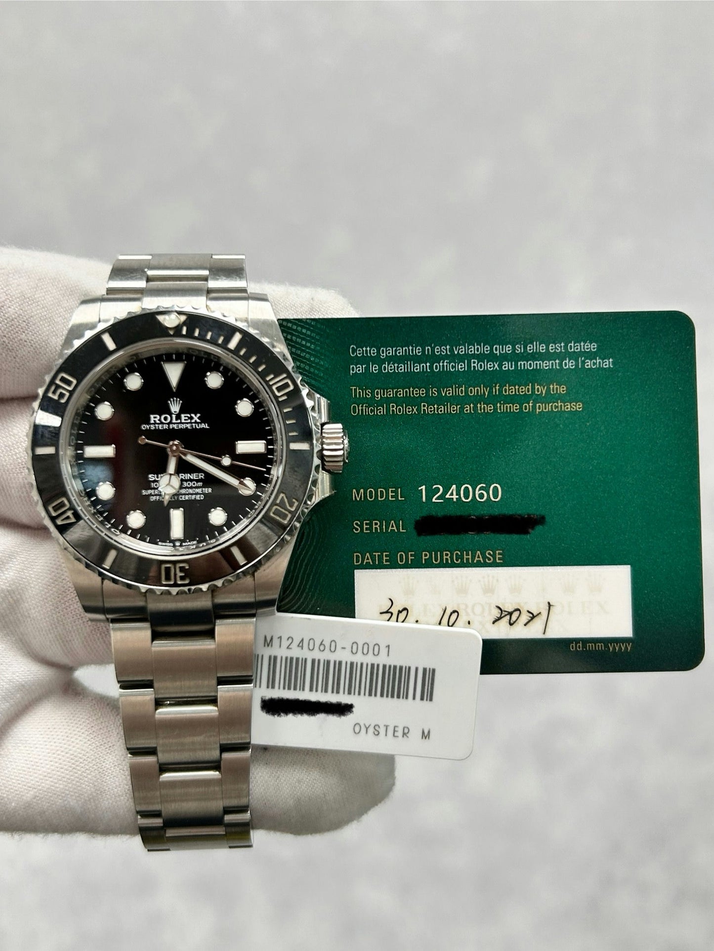 Rolex Submariner 124060 with Card