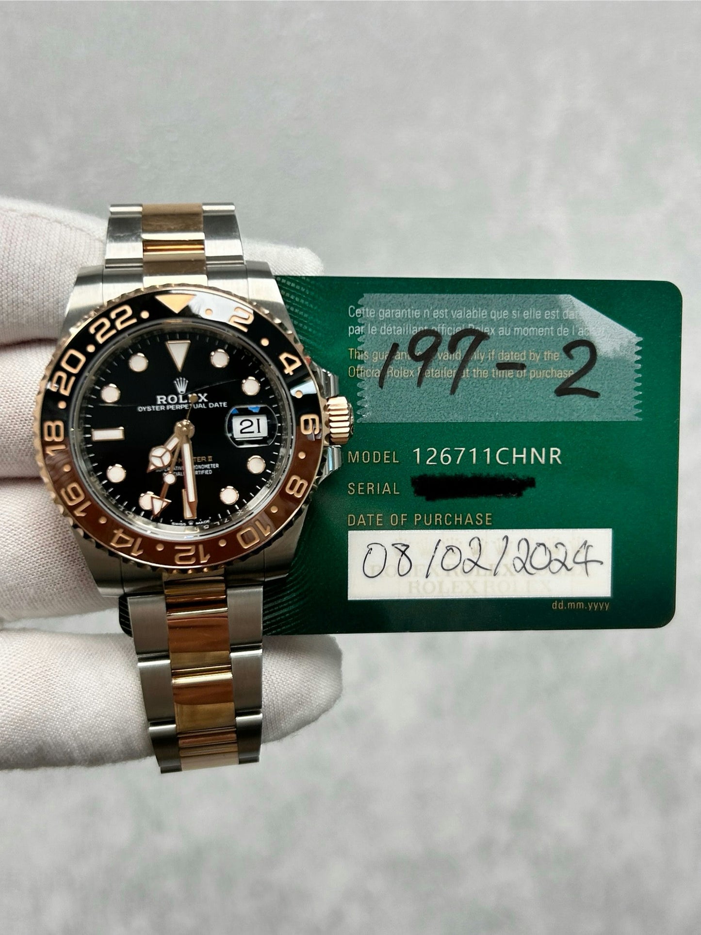 Rolex GMT-Master II 126711CHNR with Card
