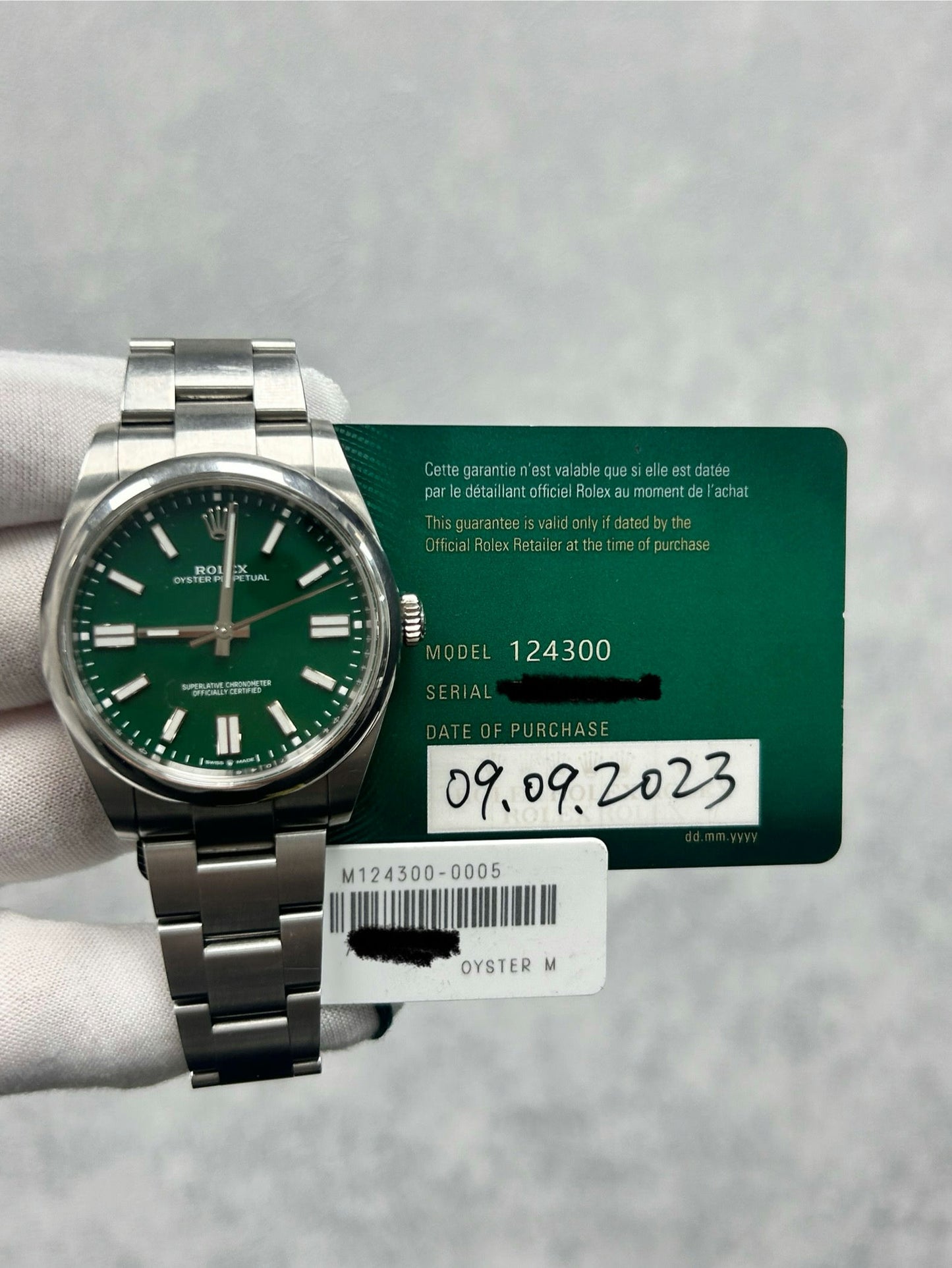Rolex Oyster Perpetual 124300 with Card and White Tag