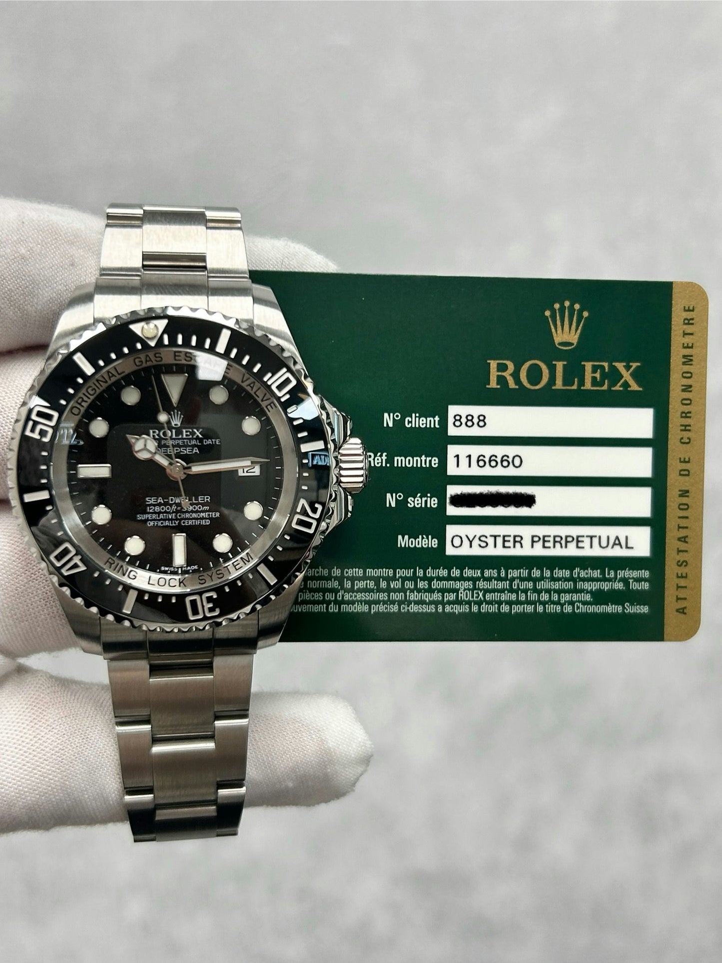 Role Sea-Dweller Deepsea 116660 wtih Card