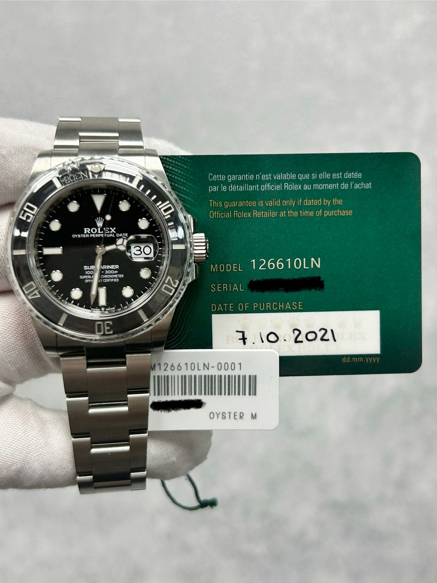 Rolex Submariner Date 126610LN with Card
