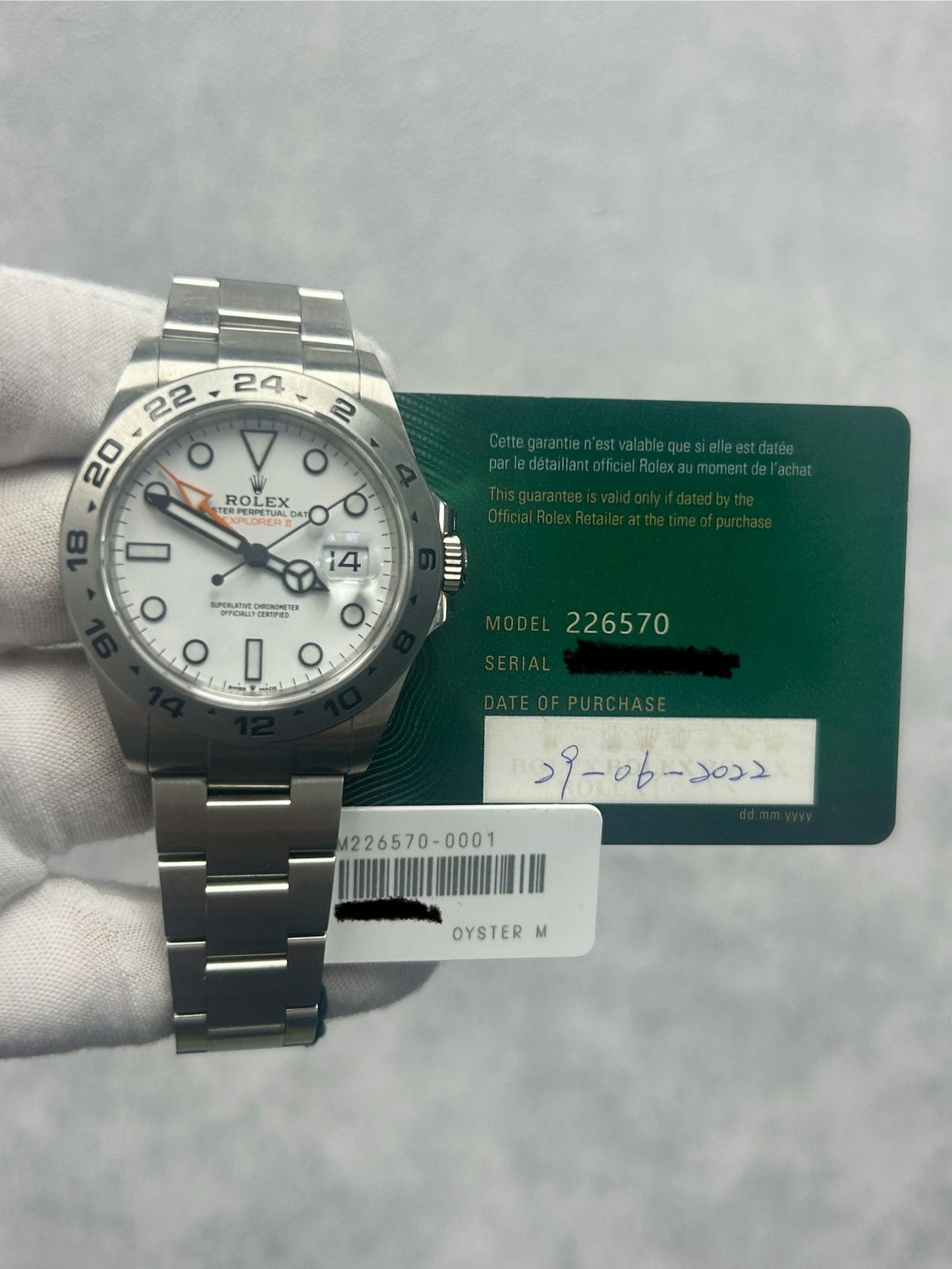 Rolex Explorer Ii 226570 with Card