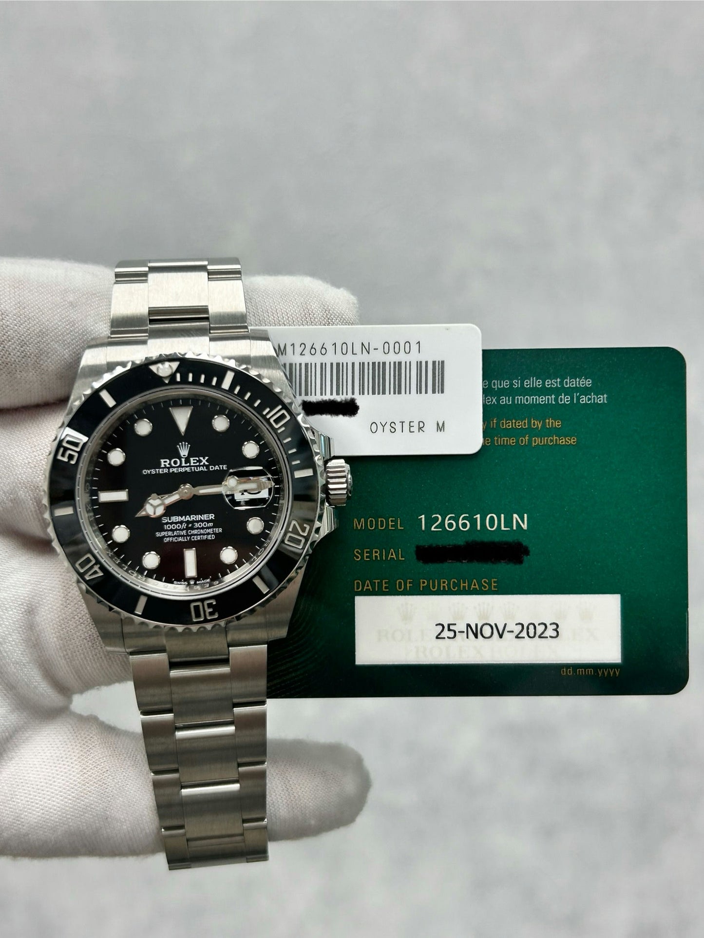 Rolex SubmarinerDDate 126610LN with Card