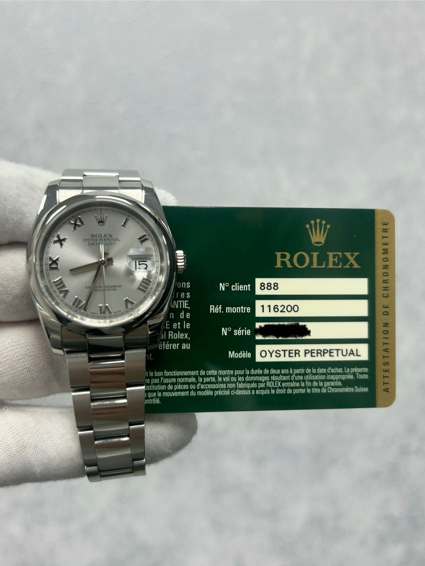 Rolex Datejust 36 116200 with Card