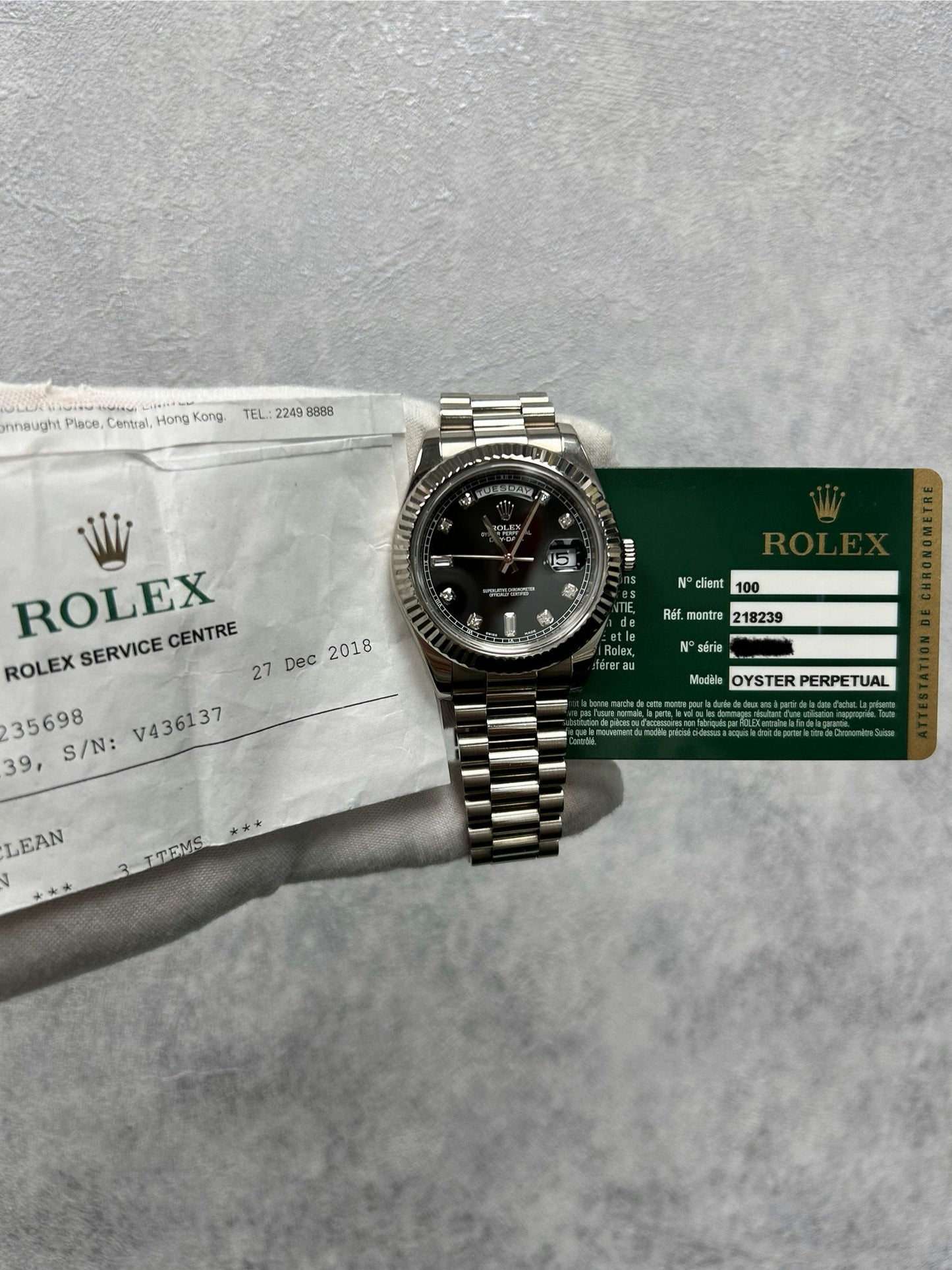 Rolex Day-Date 218239 with Card