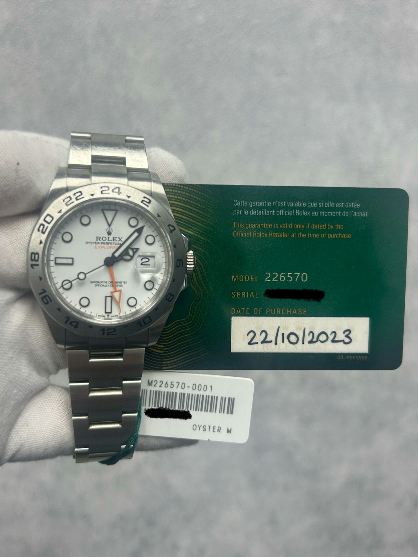 Rolex Explorer II 226570 with Card