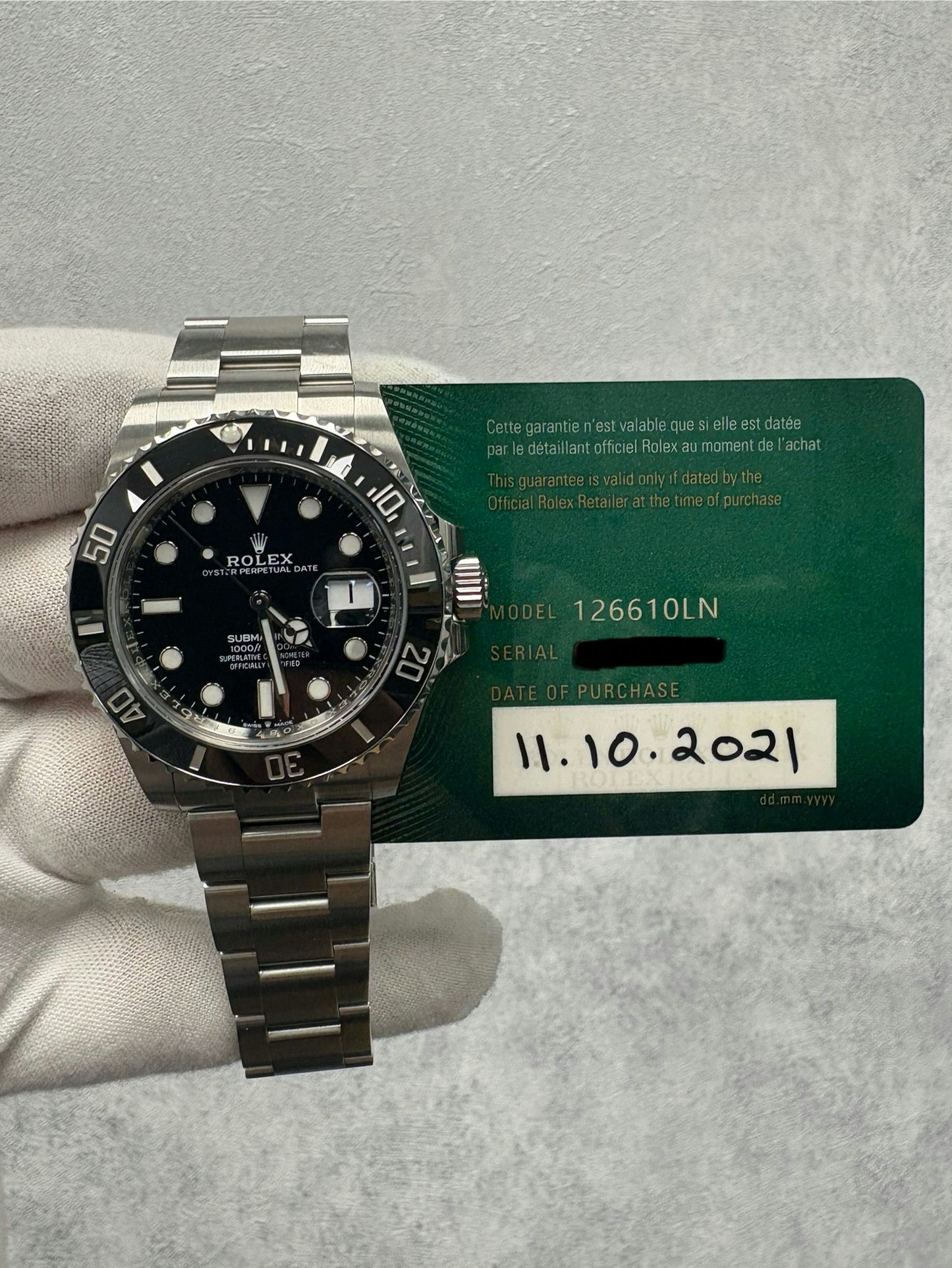Rolex Submariner Date 126610LN with Card