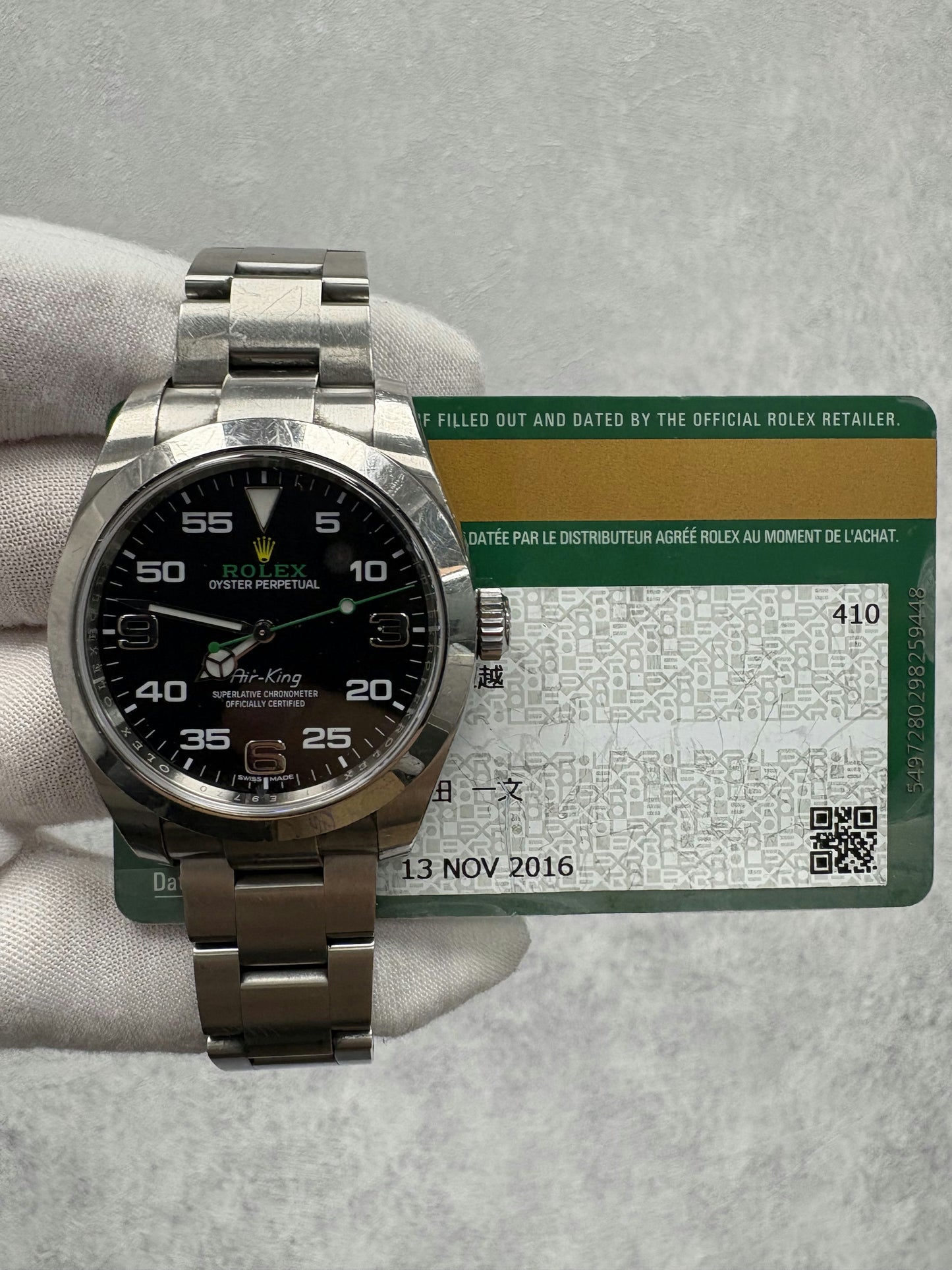 Rolex Air-King 116900 with Card