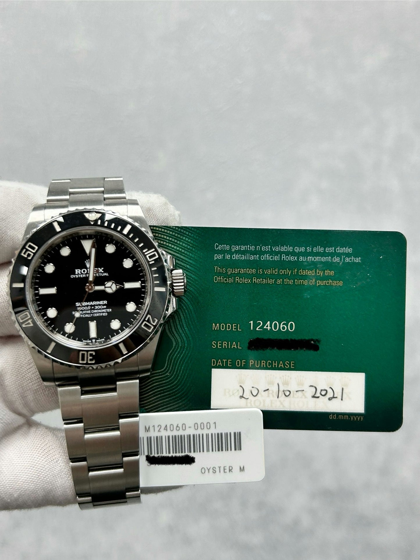 Rolex Submariner 124060 with Card