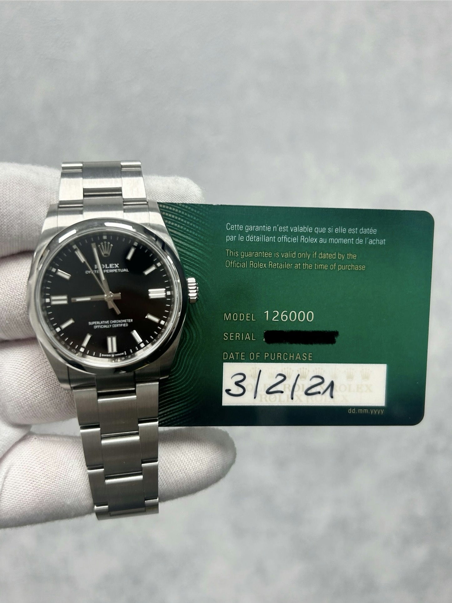 Rolex Oyster Perpetual 36 126000 with Card