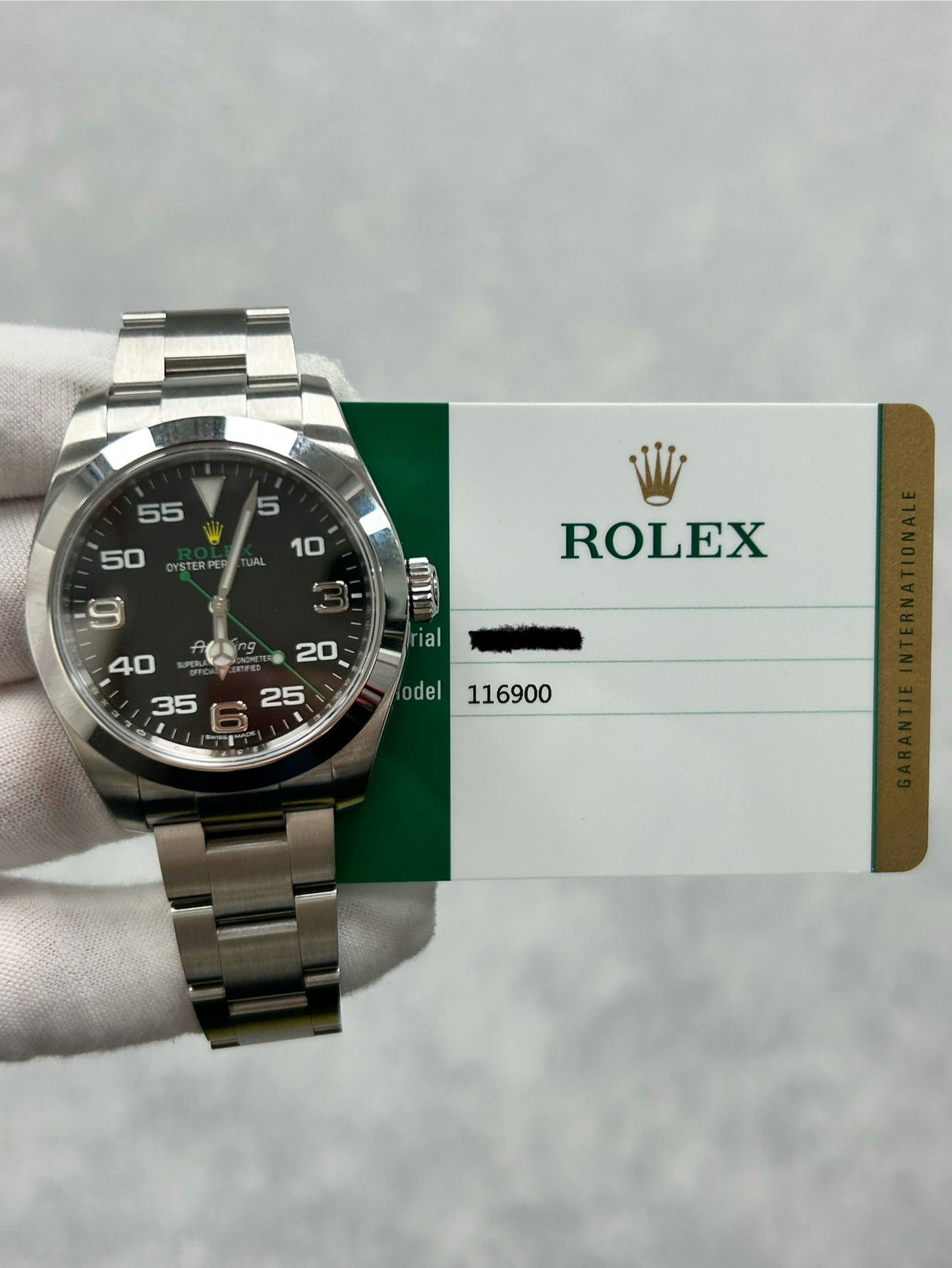 Rolex Air-King 116900 with Card