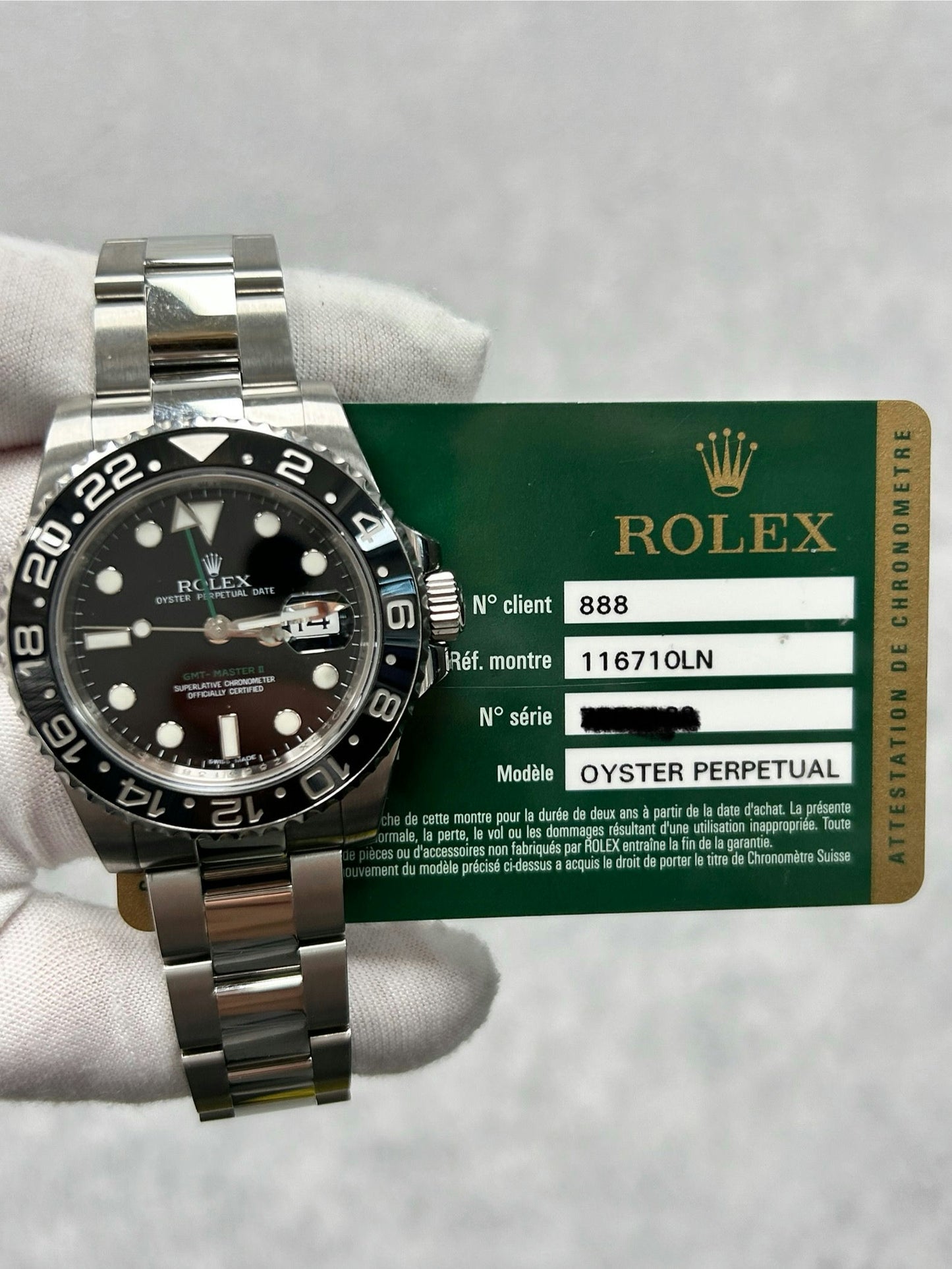 Rolex GMT-Master II 116710LN with Card