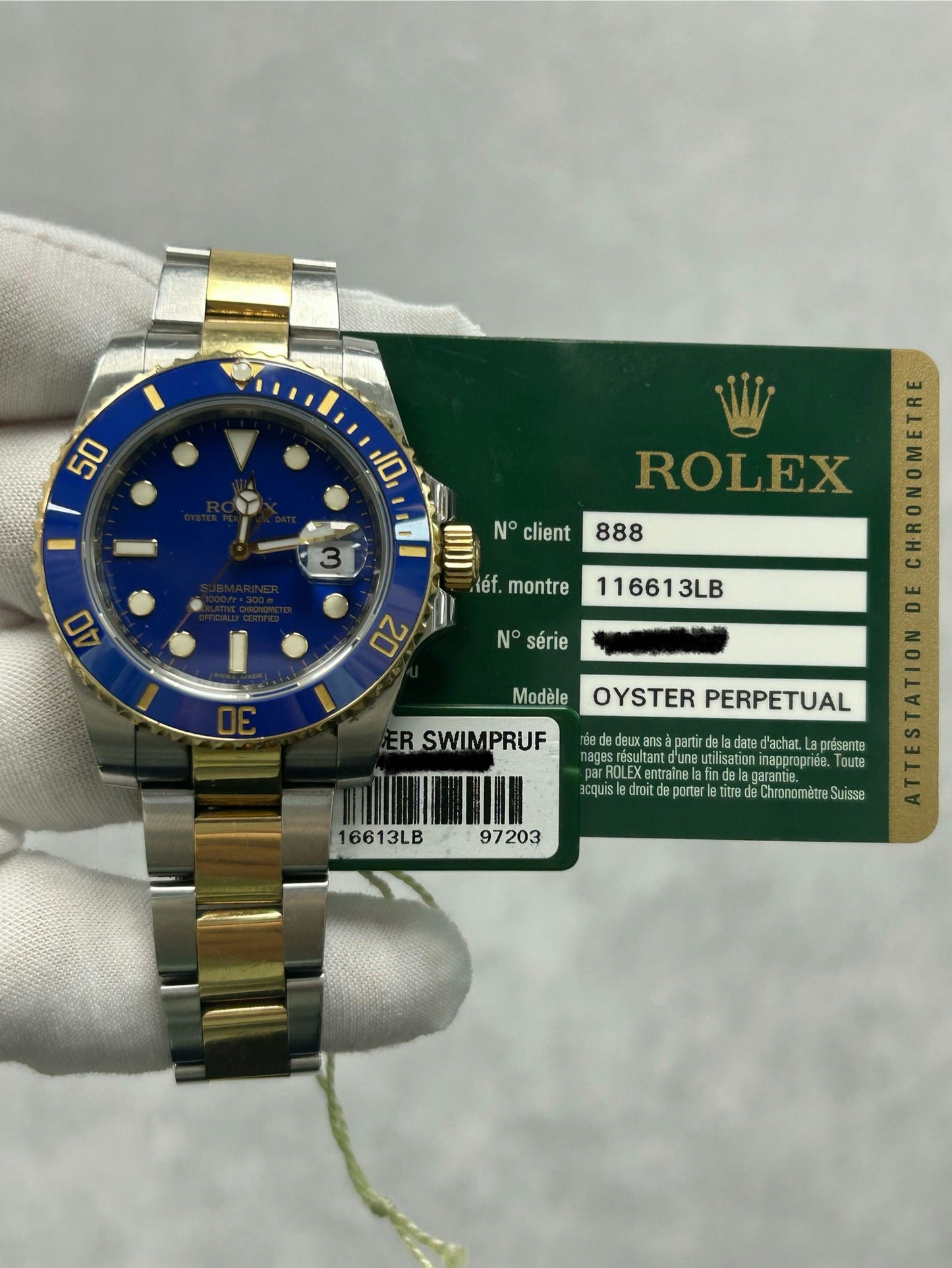 Rolex Submariner Date 116613LB with Card