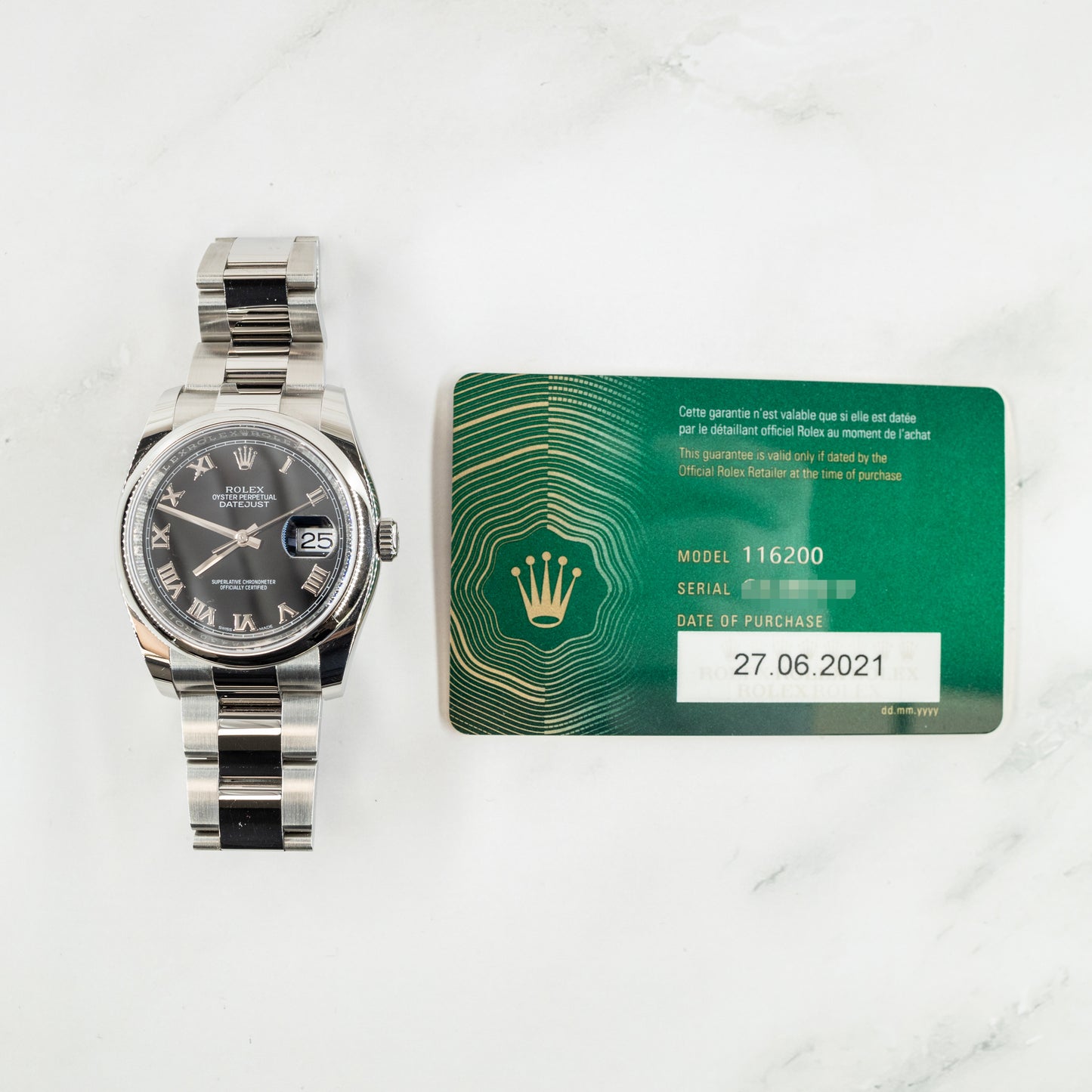 Rolex Datejust 116200 with Card