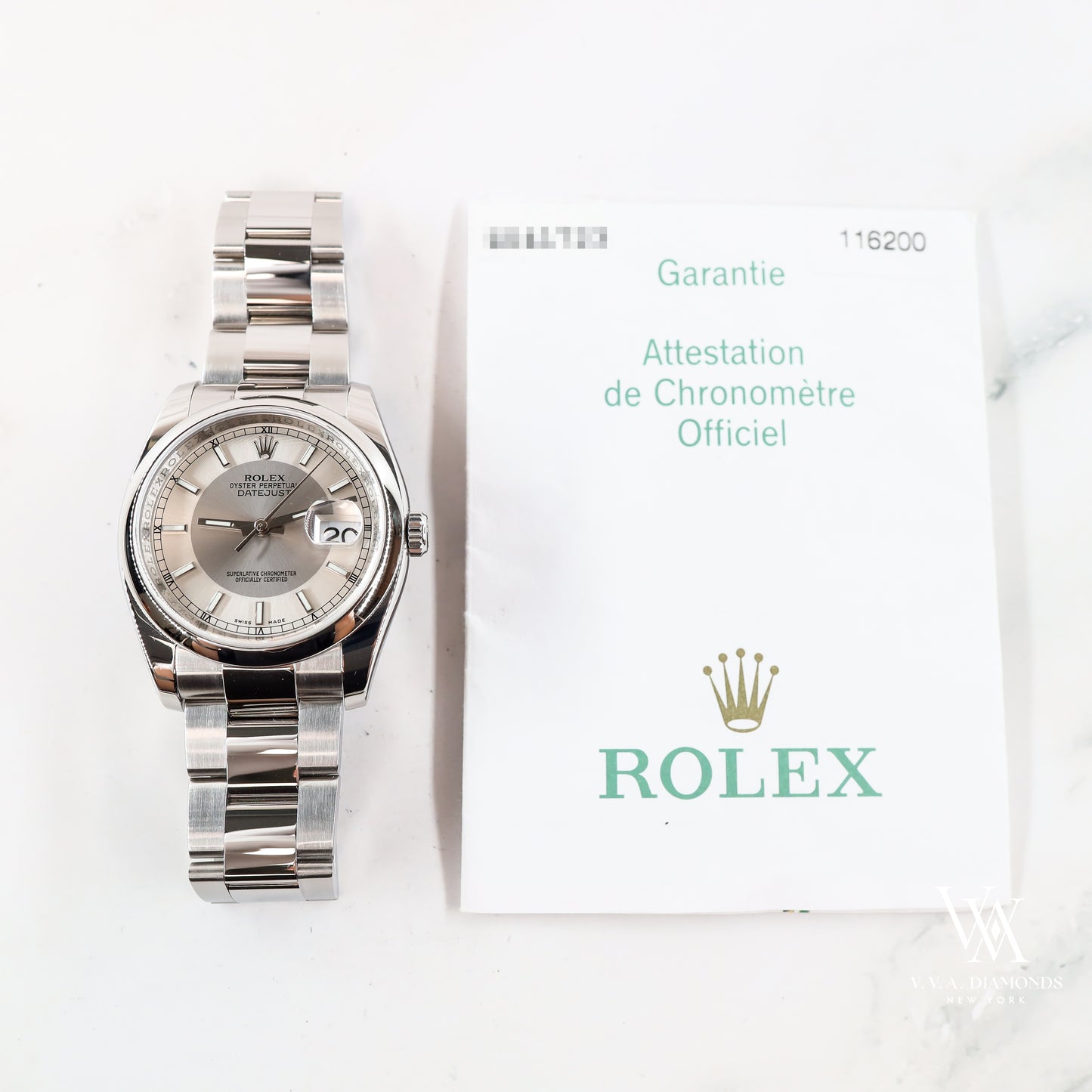 Rolex Datejust 116200 with Paper