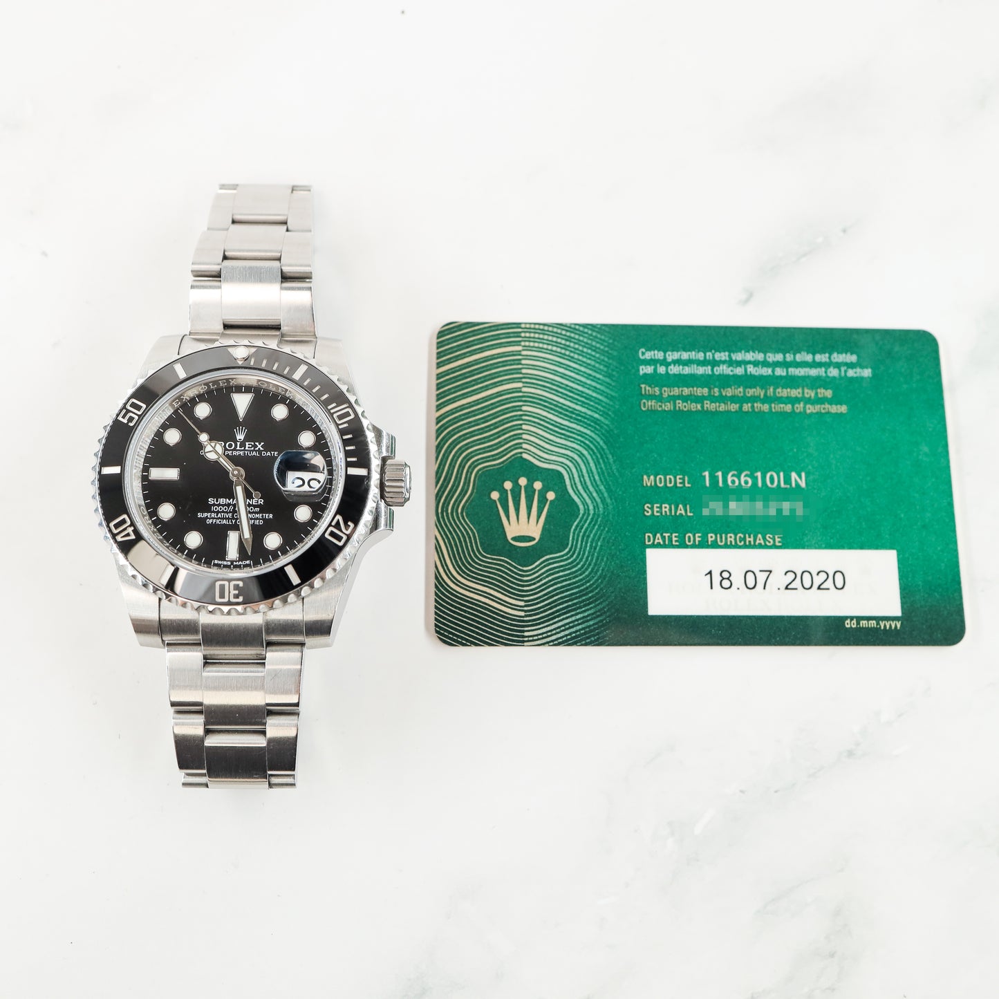 Rolex Submariner 116610LN with Card