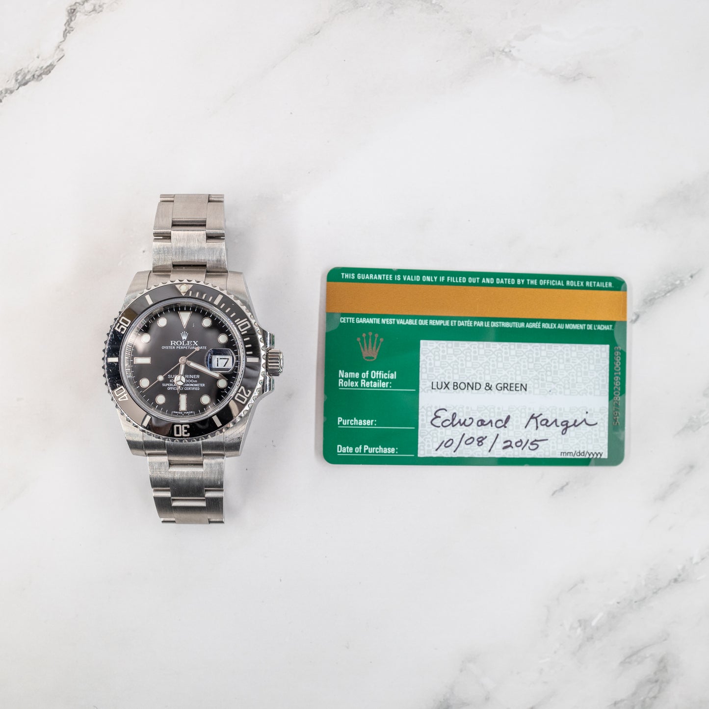 Rolex Submariner 116610LN with Card