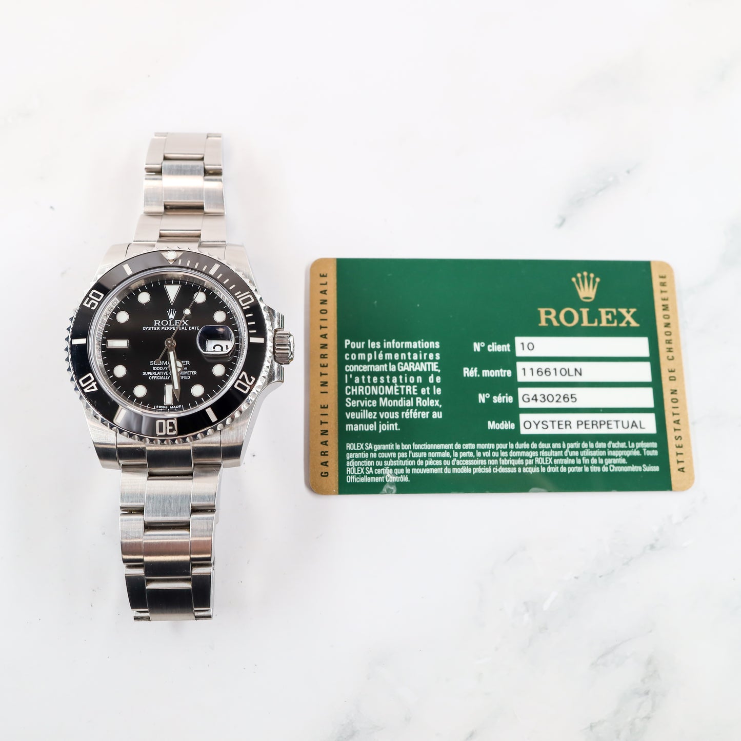 Rolex Submariner 116610LN with Card