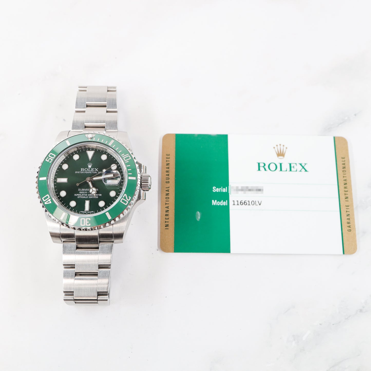 Rolex Submariner 116610LV with Card